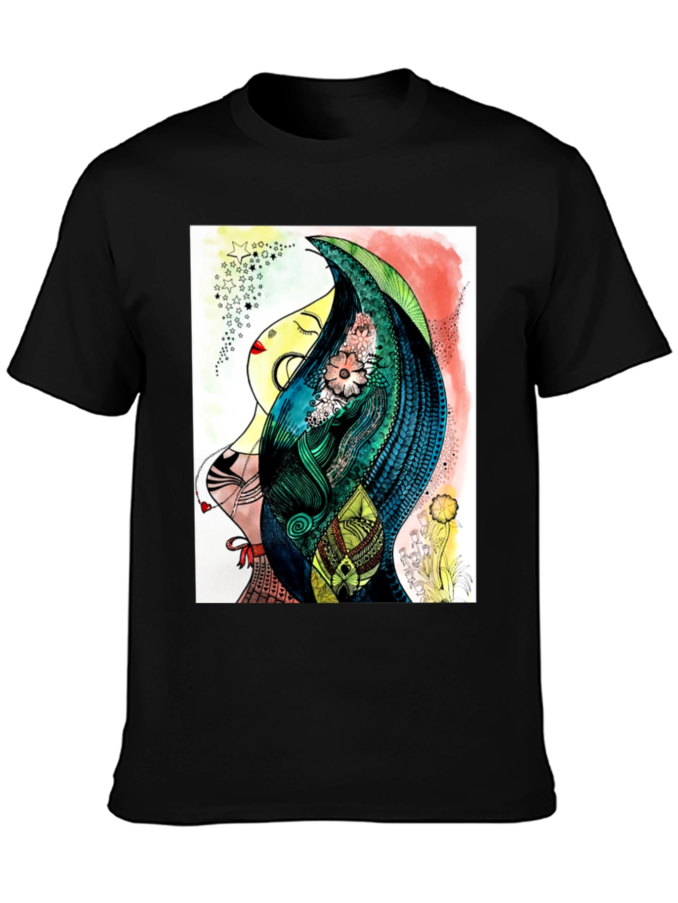 Abstract Womans Portrait Graphic Tee