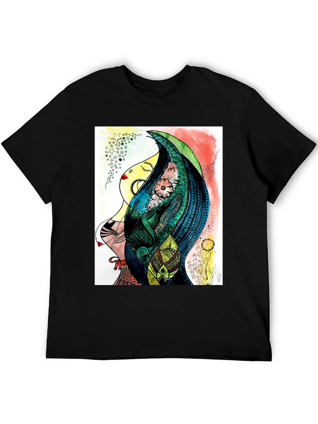 Abstract Womans Portrait Graphic Tee