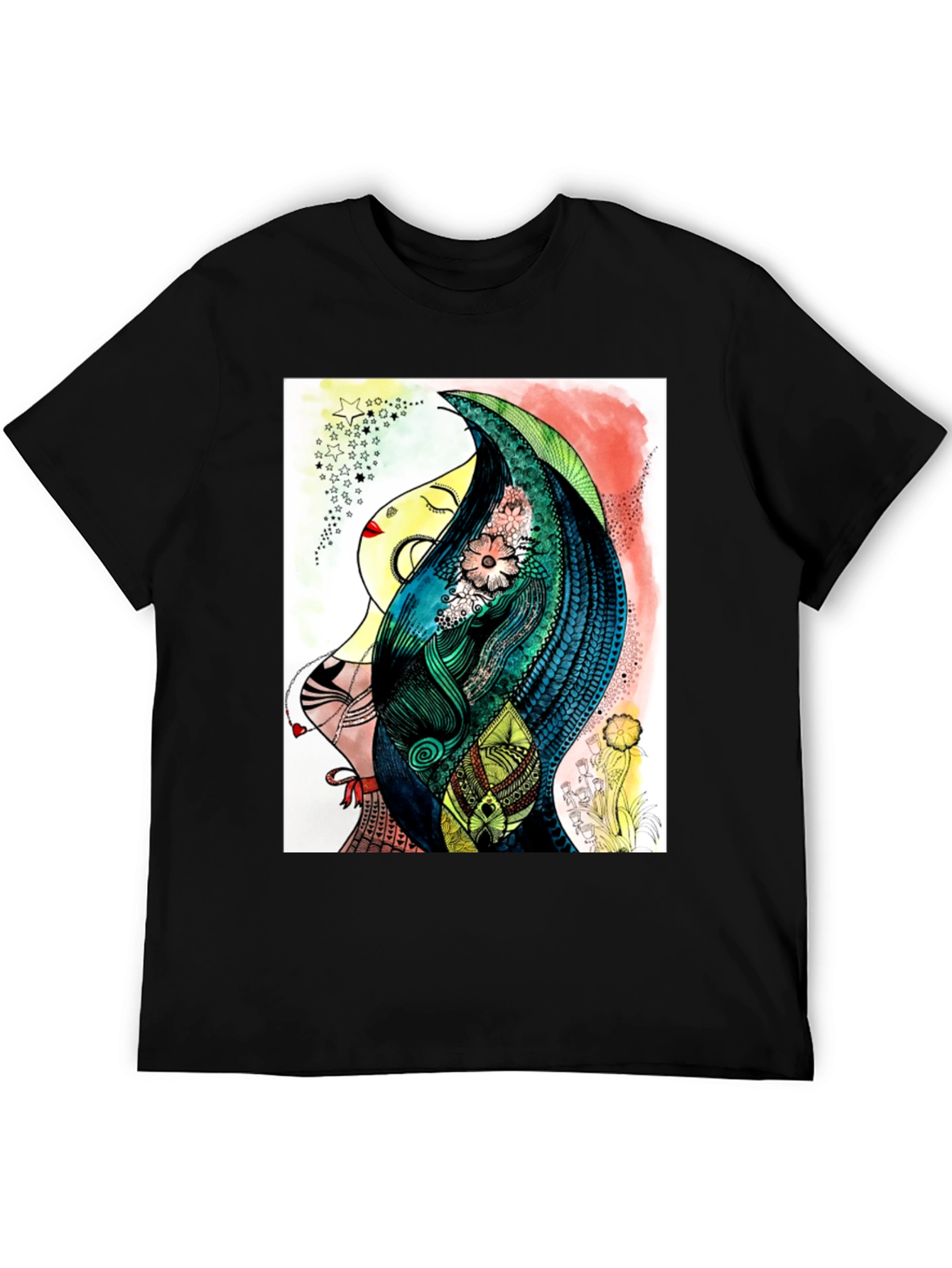 Abstract Womans Portrait Graphic Tee
