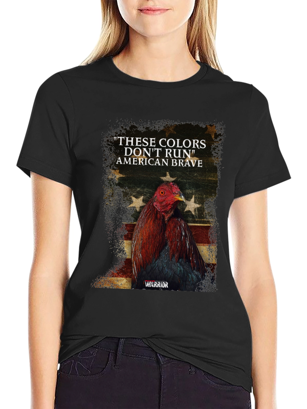 American Brave Warrior Rooster Graphic Tee
