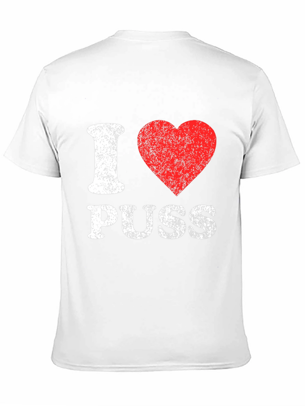 I Love Puss Graphic Tee - Black Cotton T-Shirt