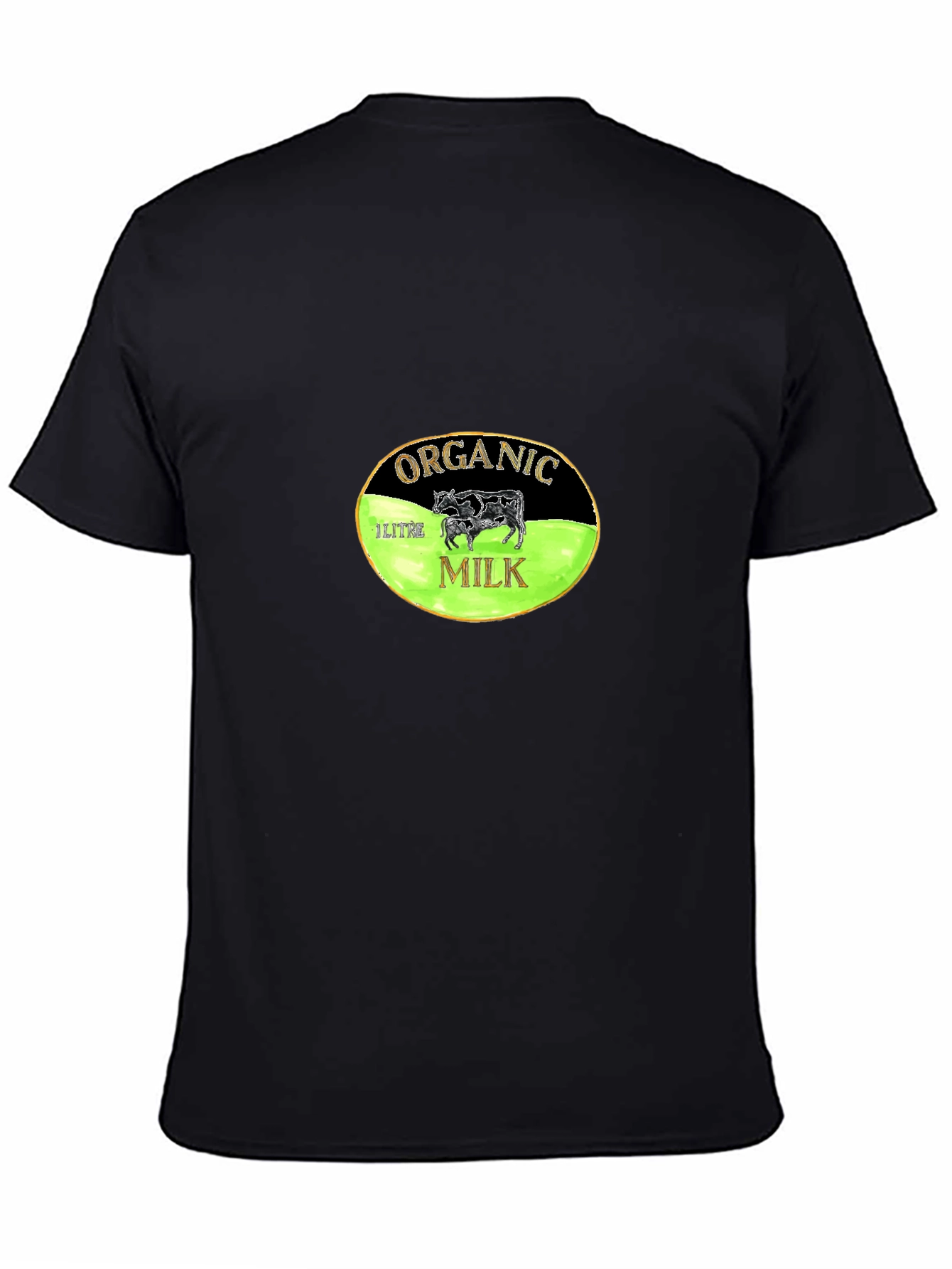 Organic Milk Graphic Tee - Black Cotton T-Shirt