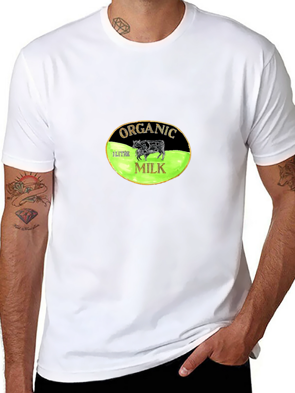 Organic Milk Graphic Tee - Black Cotton T-Shirt