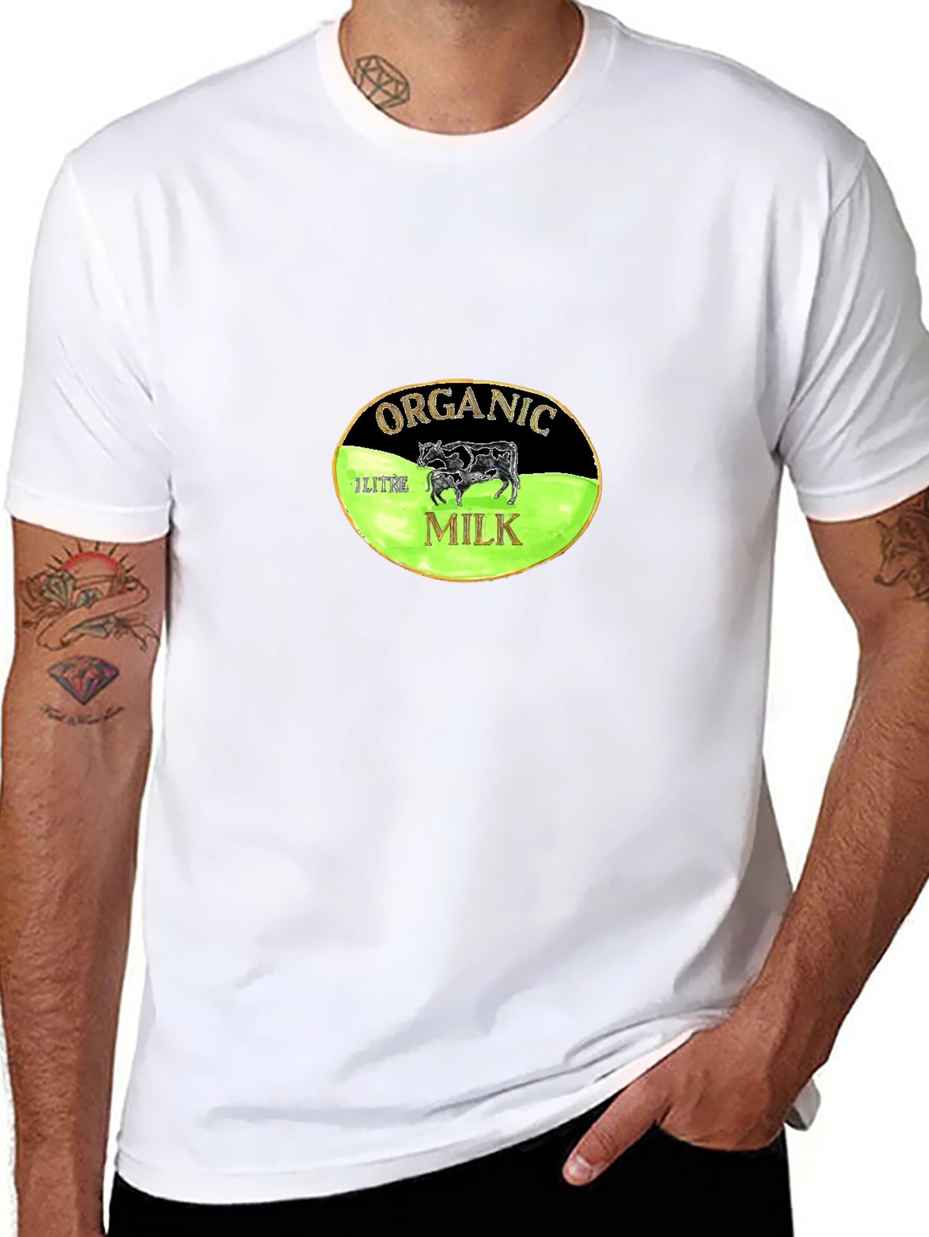 Organic Milk Graphic Tee - Black Cotton T-Shirt
