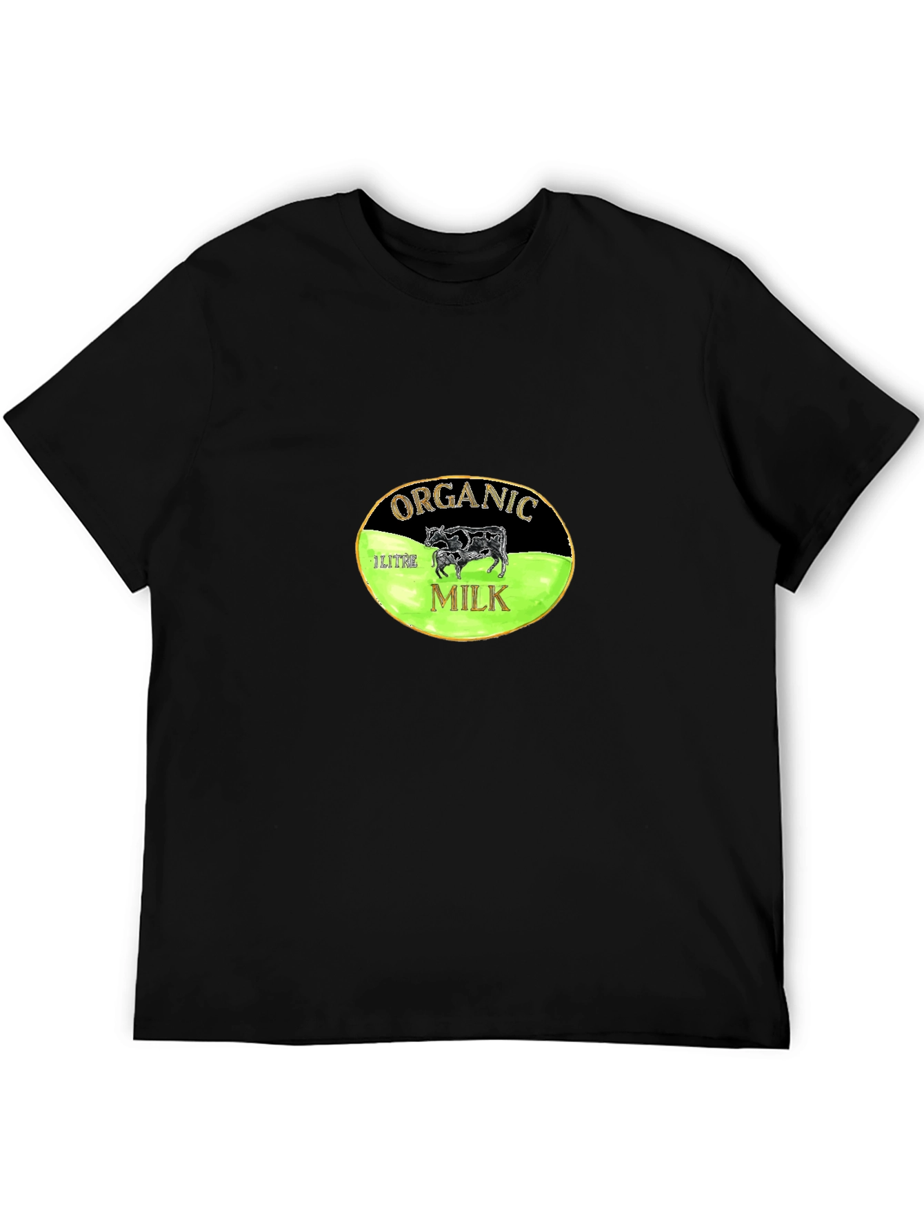 Organic Milk Graphic Tee - Black Cotton T-Shirt
