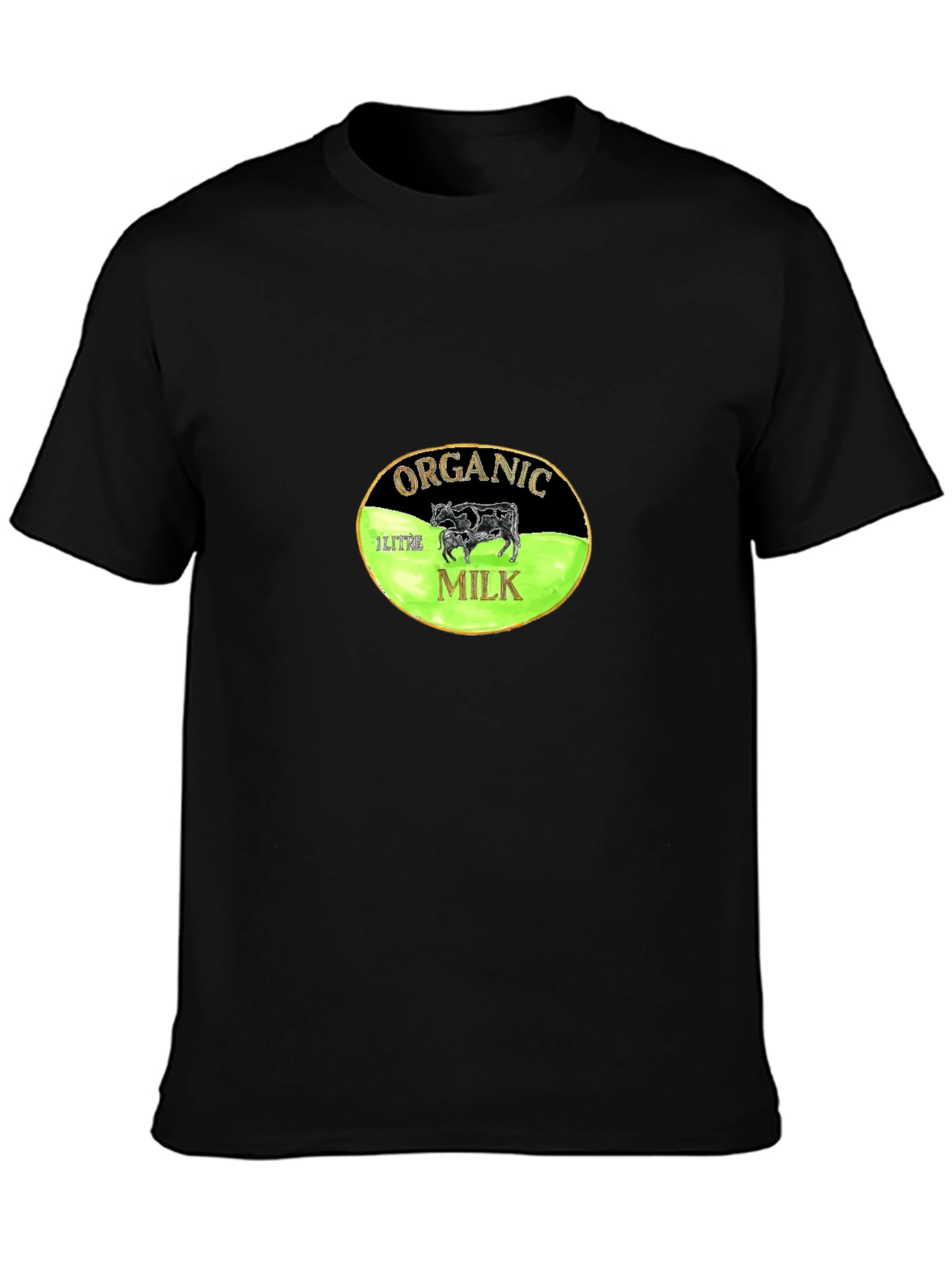 Organic Milk Graphic Tee - Black Cotton T-Shirt