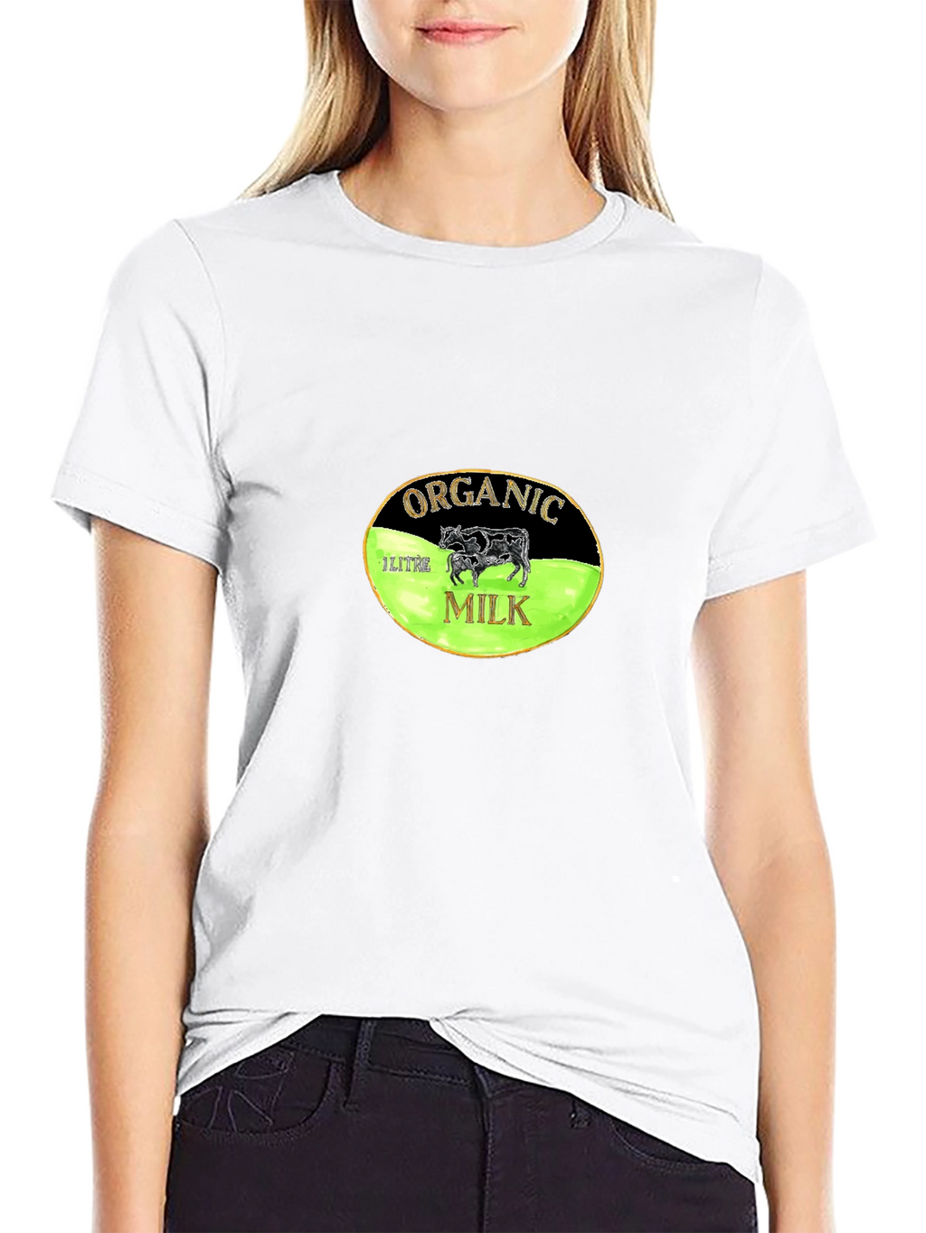 Organic Milk Graphic Tee - Black Cotton T-Shirt