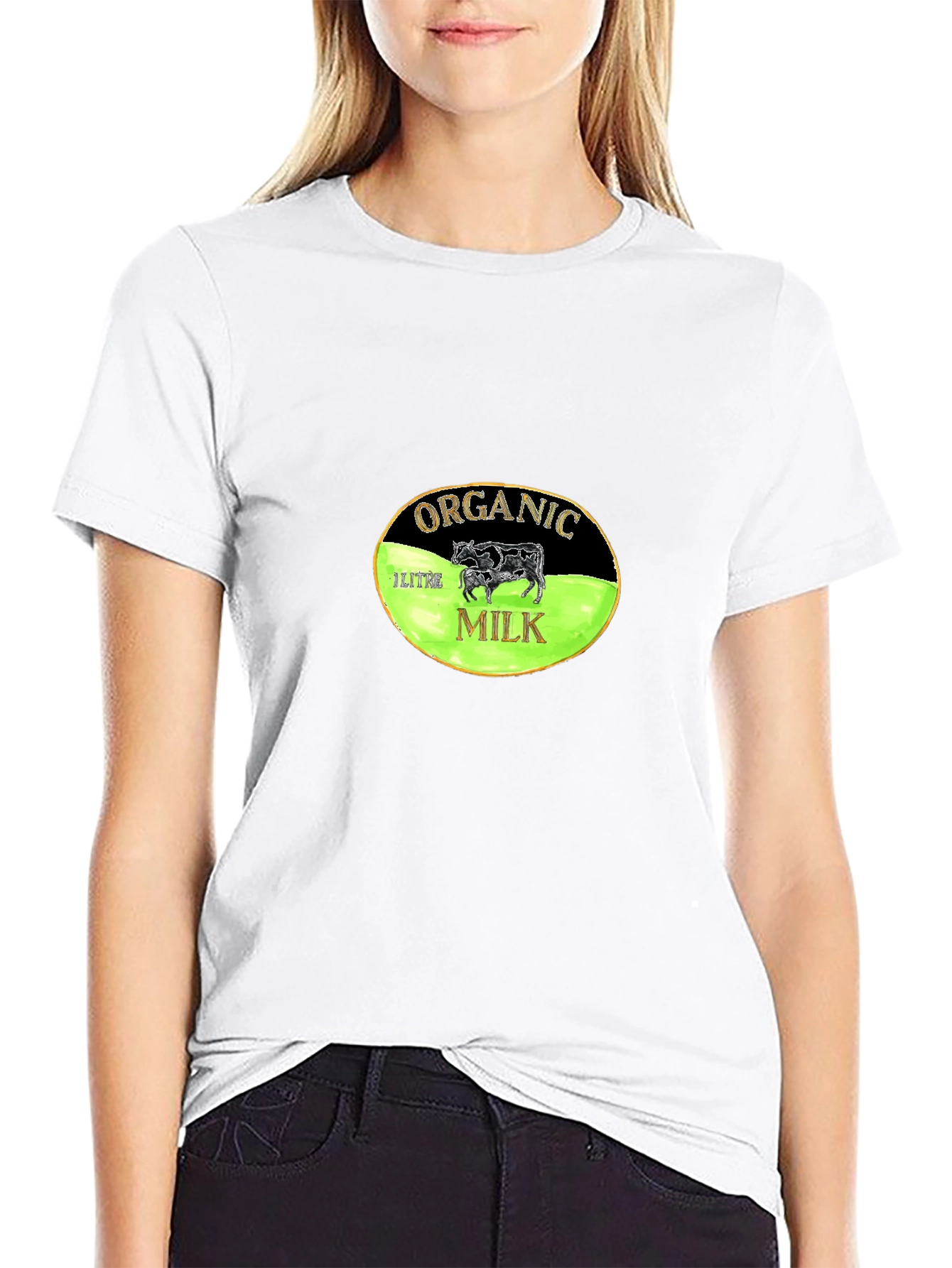 Organic Milk Graphic Tee - Black Cotton T-Shirt
