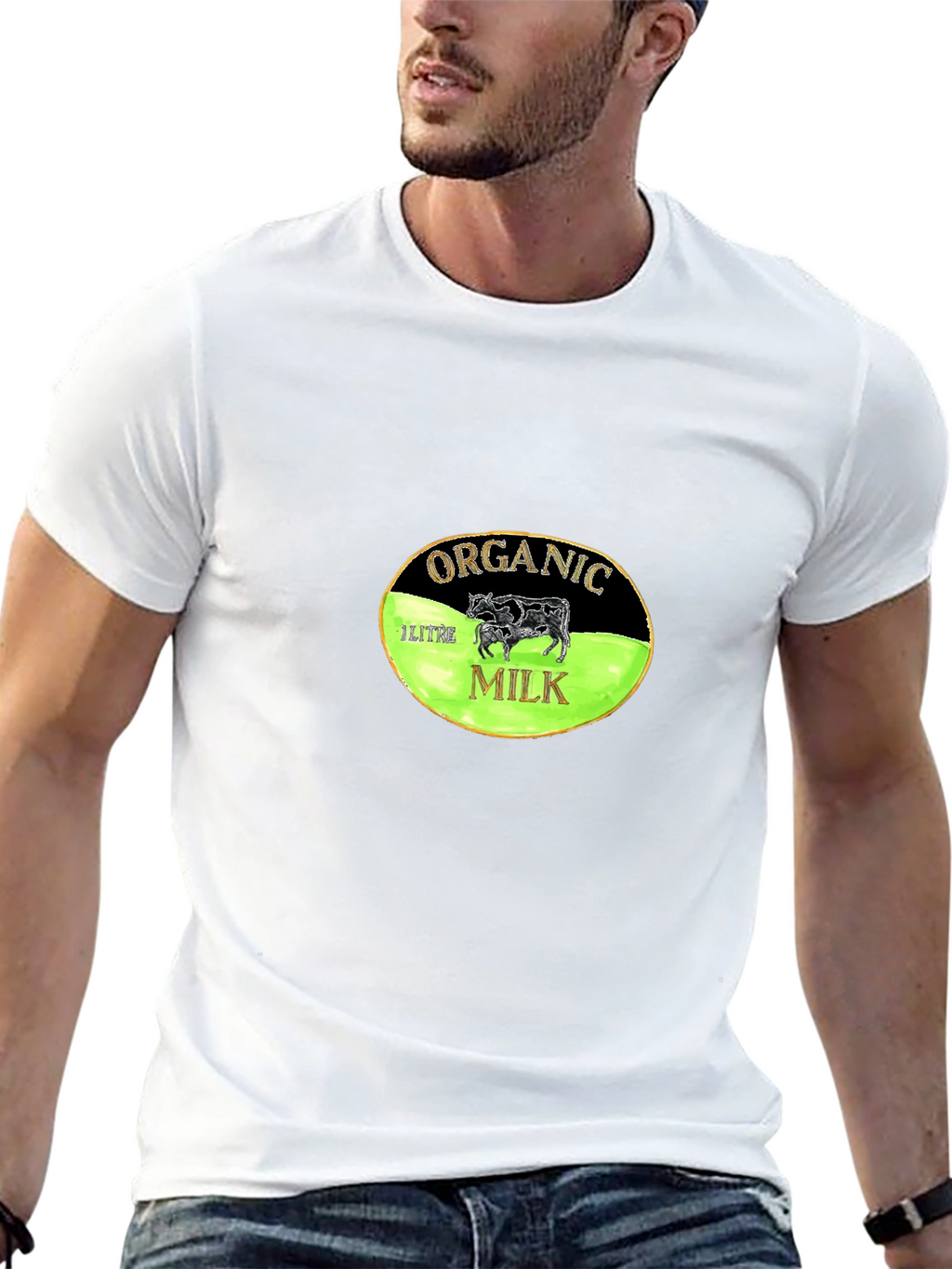 Organic Milk Graphic Tee - Black Cotton T-Shirt