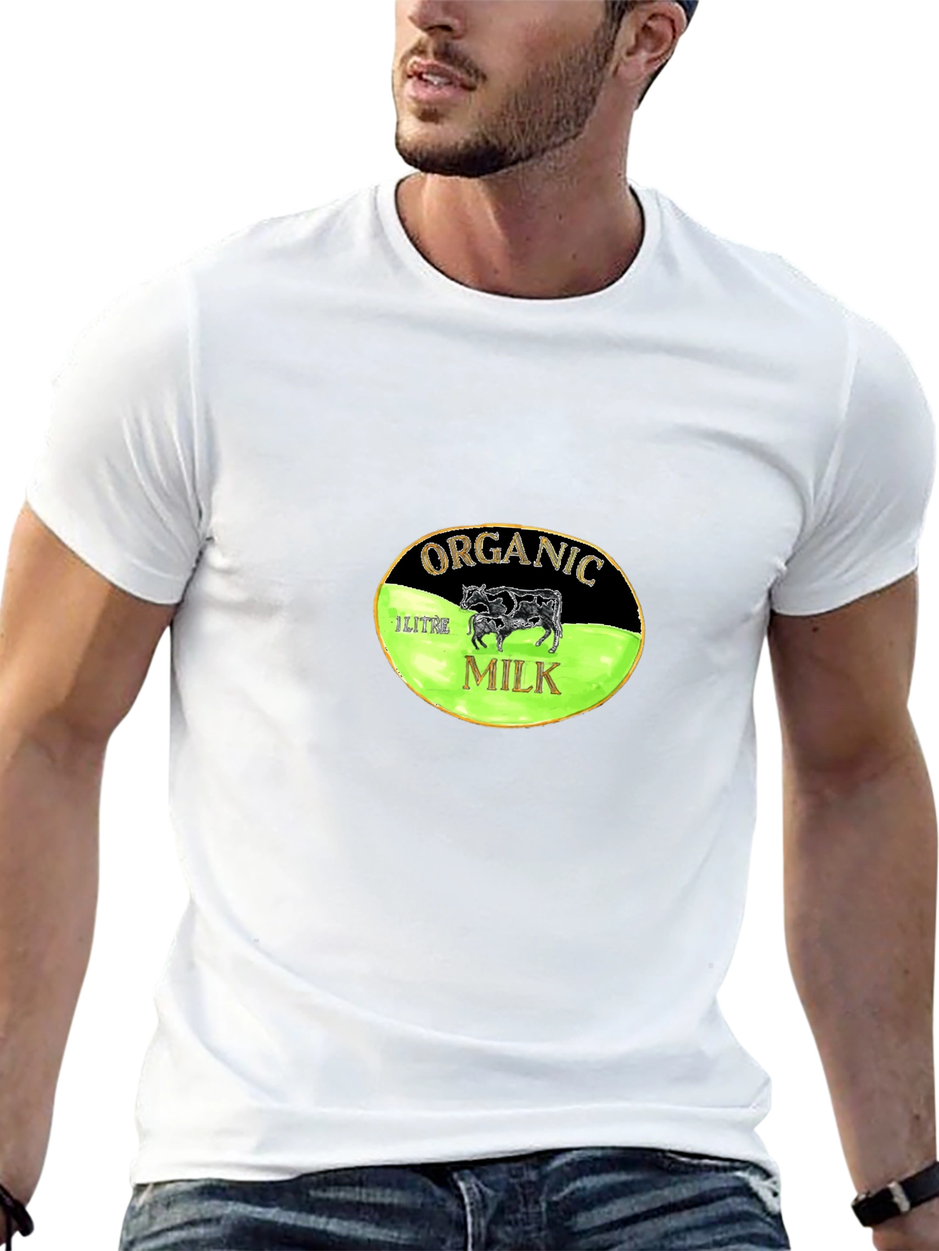 Organic Milk Graphic Tee - Black Cotton T-Shirt