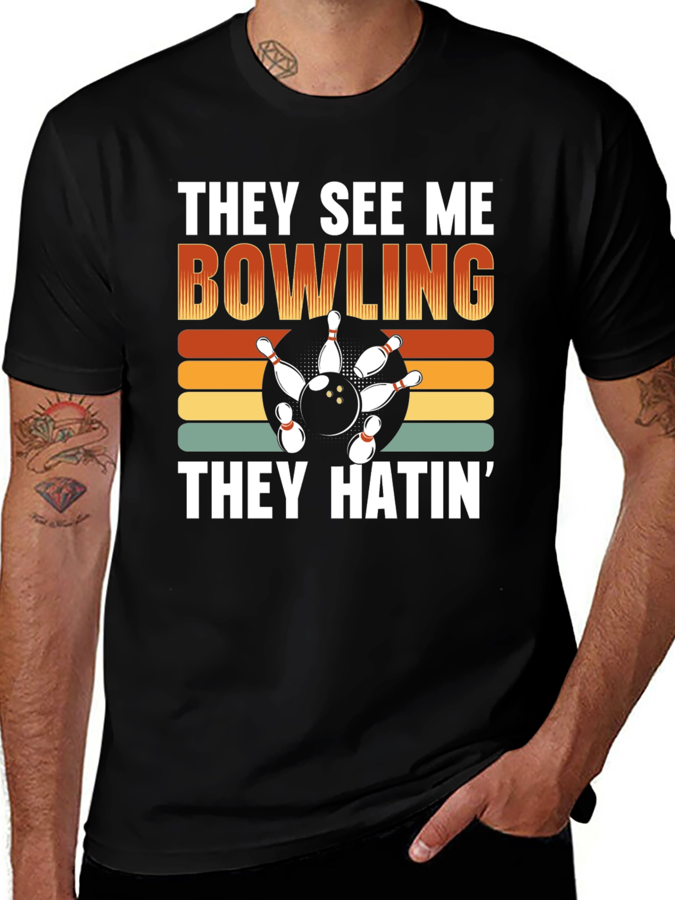 They See Me Bowling Graphic T-Shirt