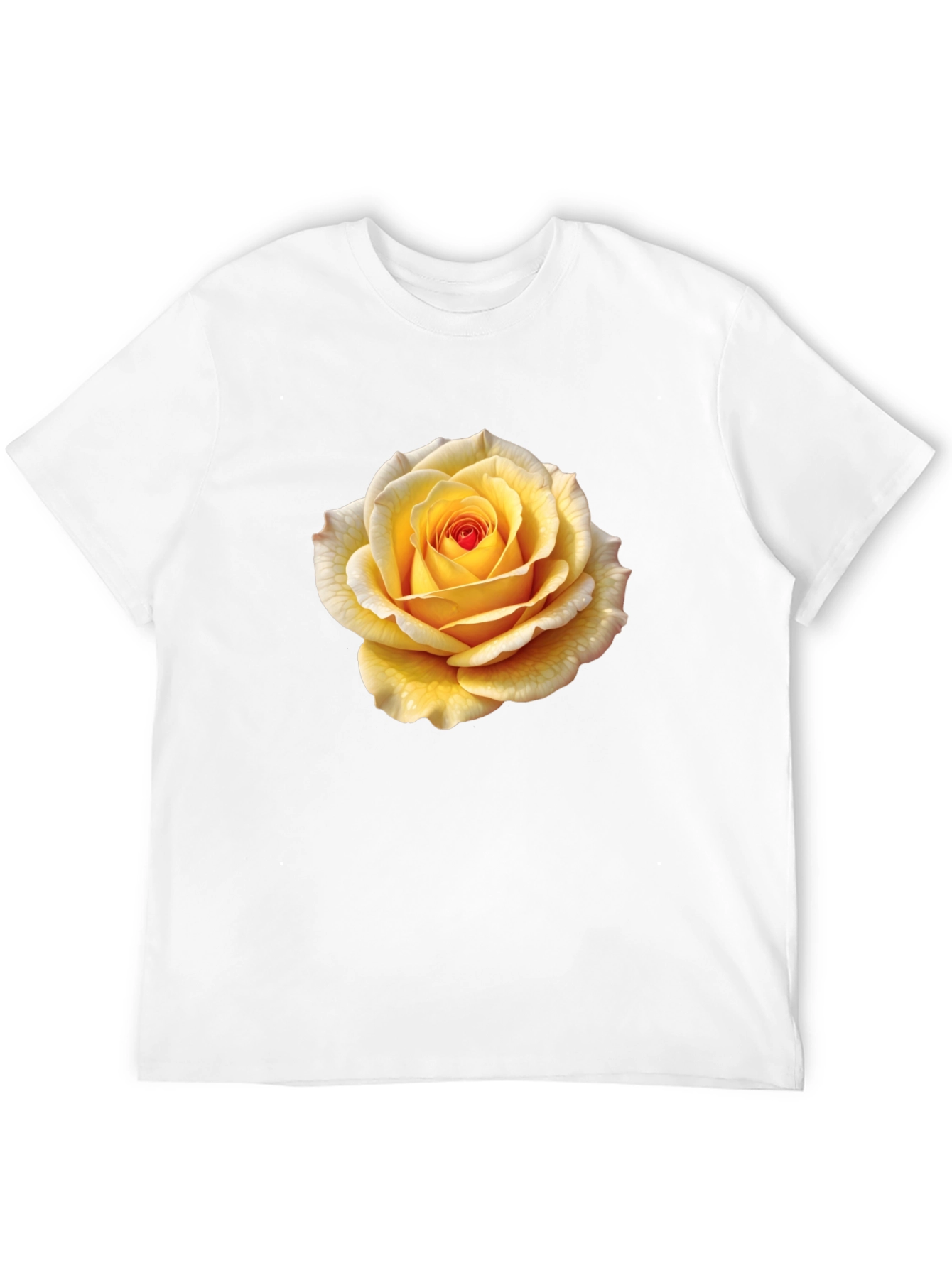 Yellow Rose Graphic Tee - Stylish Floral T-Shirt