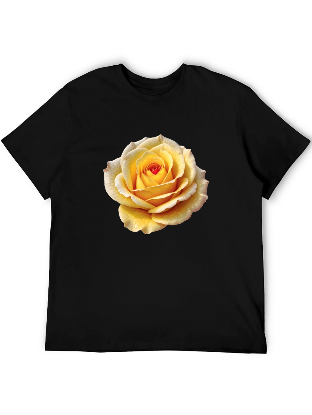 Yellow Rose Graphic Tee - Stylish Floral T-Shirt