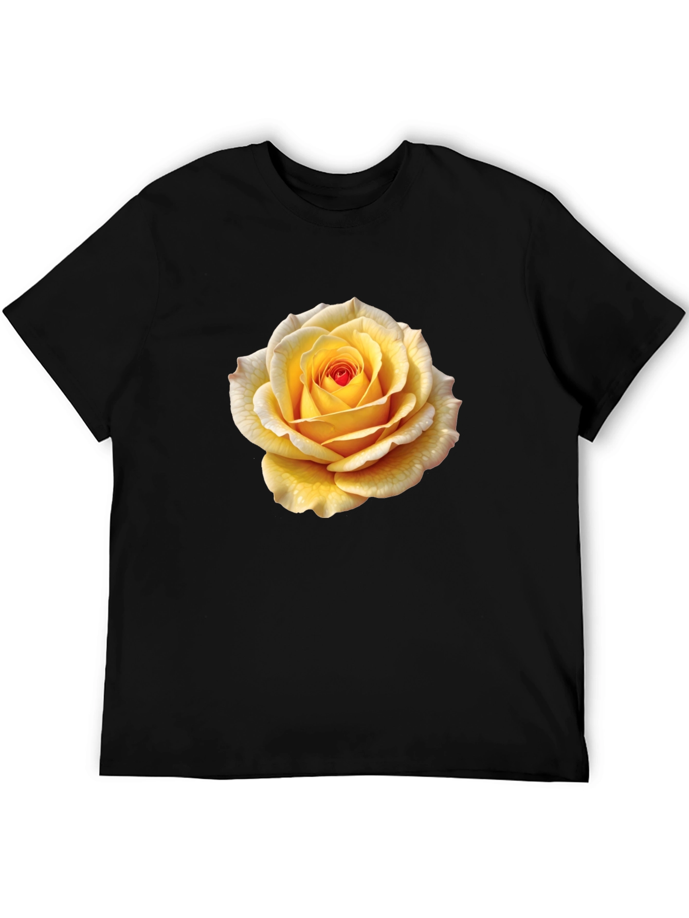 Yellow Rose Graphic Tee - Stylish Floral T-Shirt