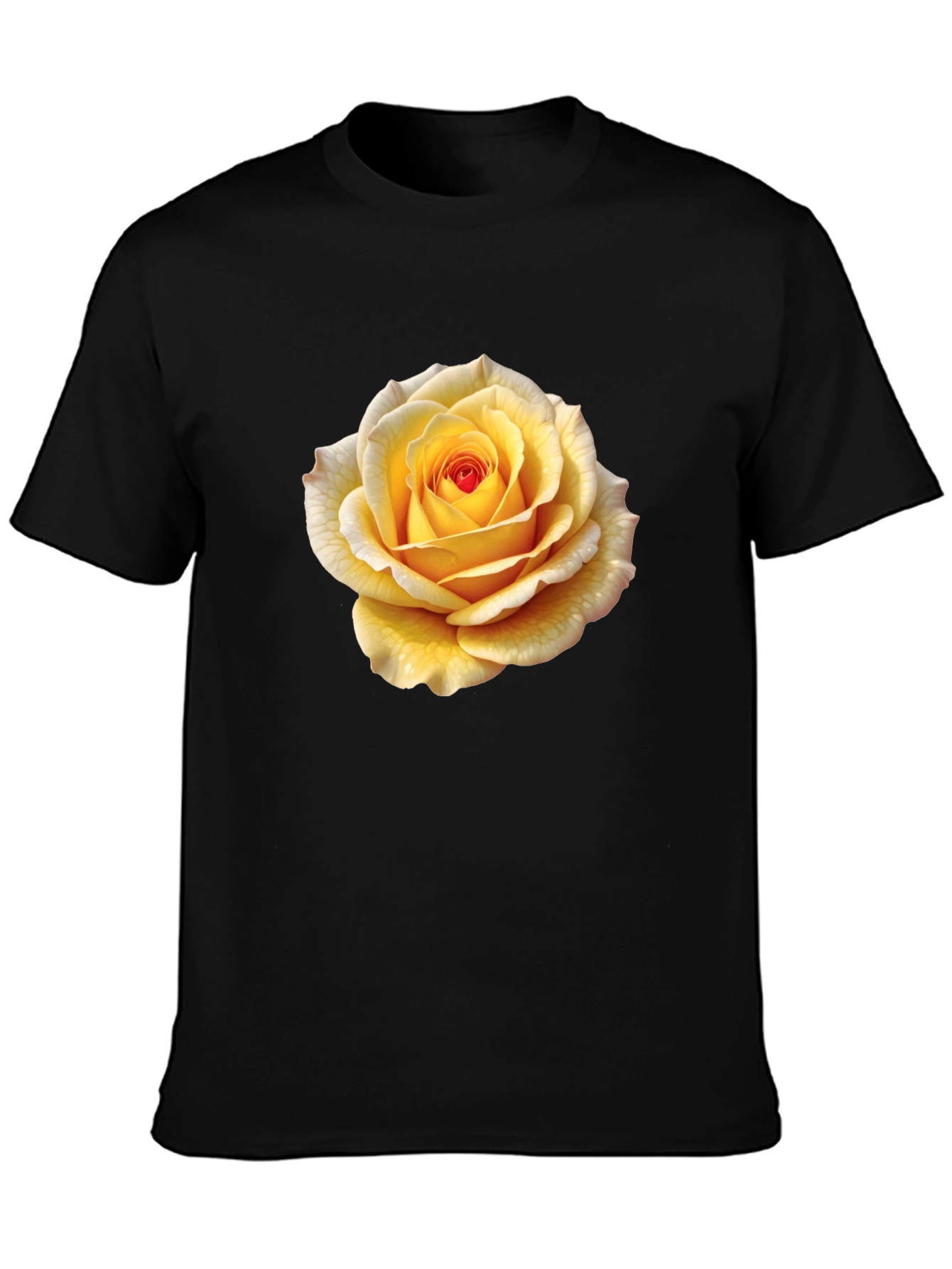 Yellow Rose Graphic Tee - Stylish Floral T-Shirt
