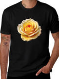 Yellow Rose Graphic Tee - Stylish Floral T-Shirt