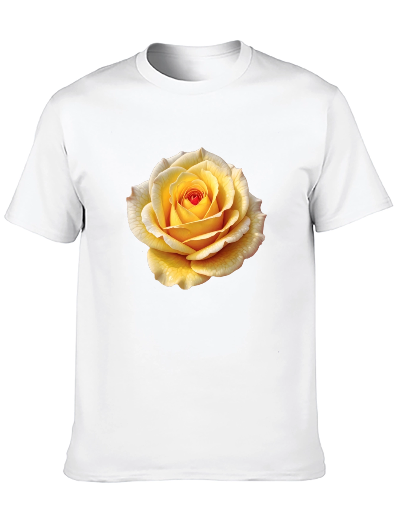 Yellow Rose Graphic Tee - Stylish Floral T-Shirt