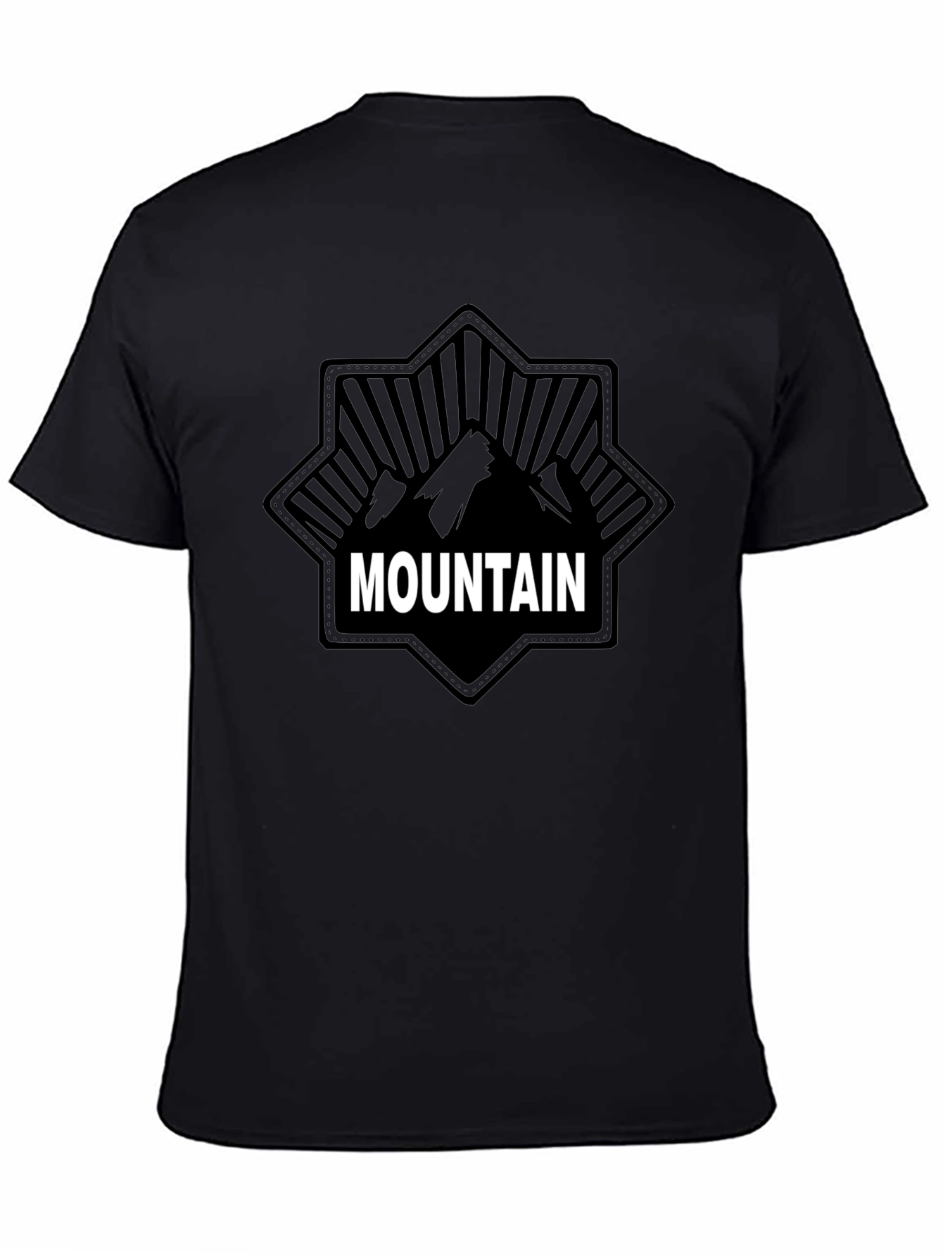 Mountain Graphic Print Black T-Shirt