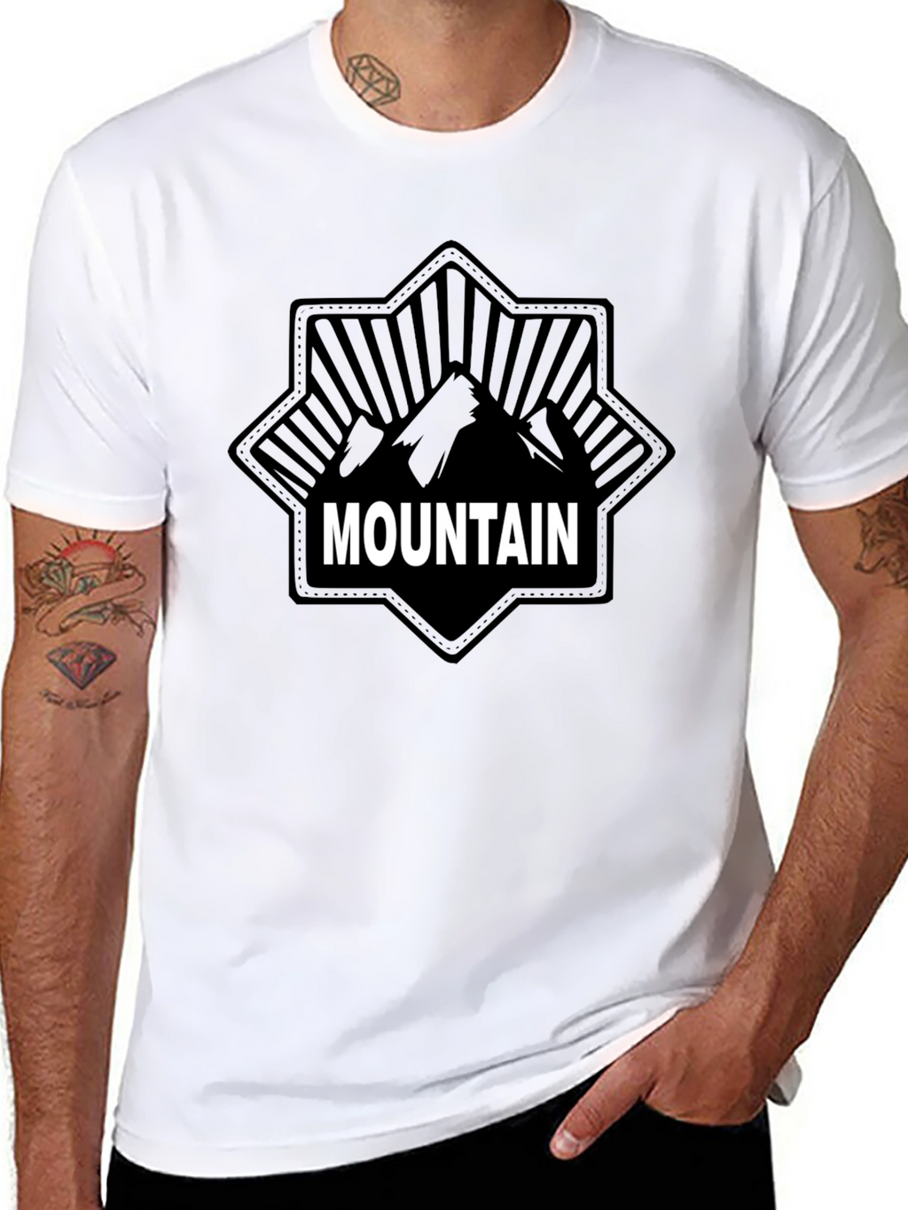 Mountain Graphic Print Black T-Shirt