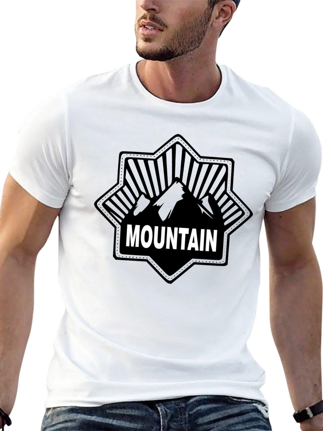 Mountain Graphic Print Black T-Shirt