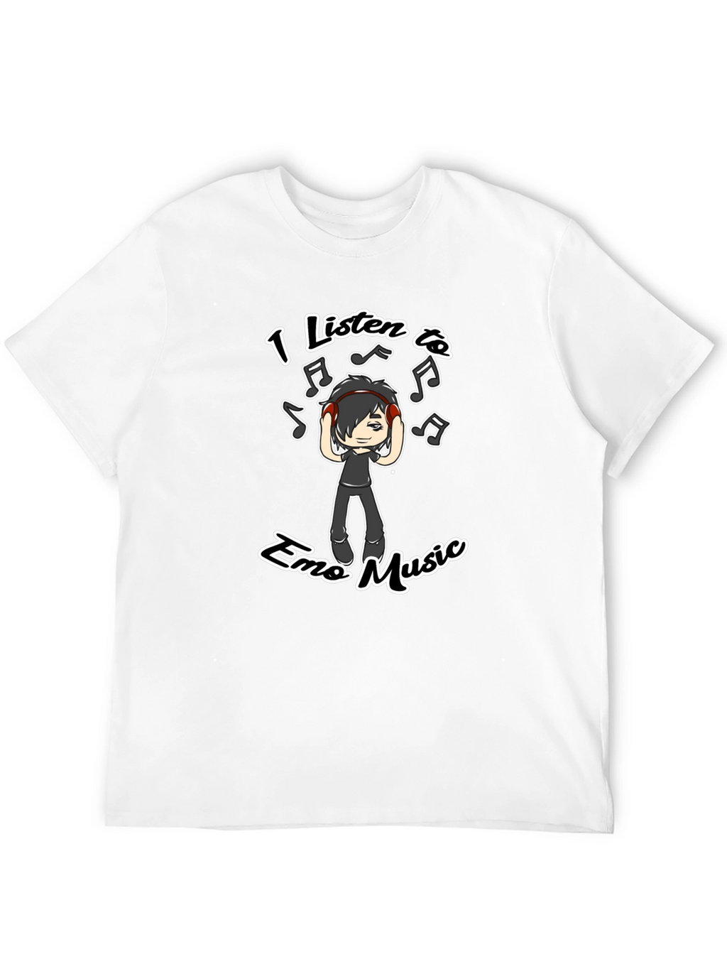 Emo Music Graphic T-Shirt - Black Crew Neck Tee