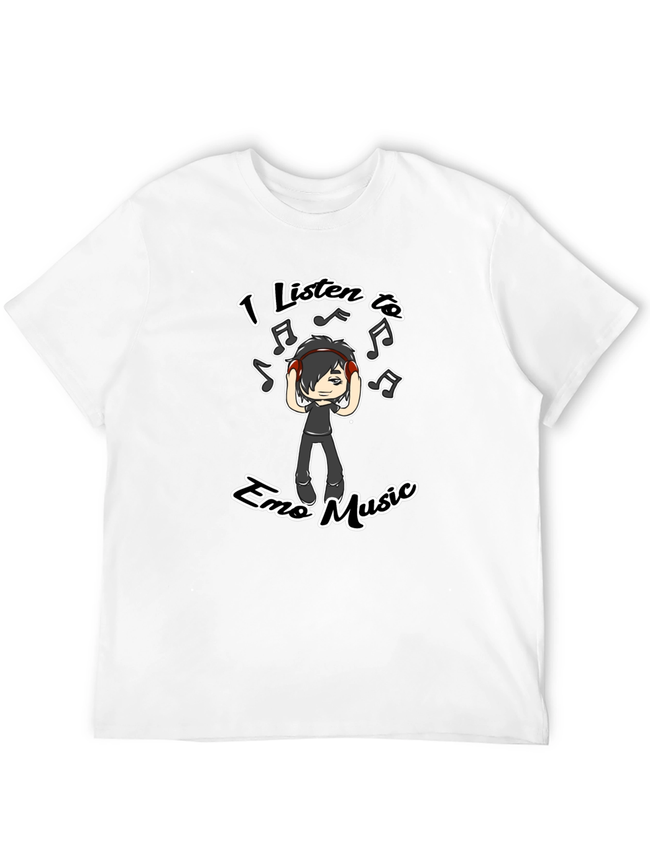 Emo Music Graphic T-Shirt - Black Crew Neck Tee