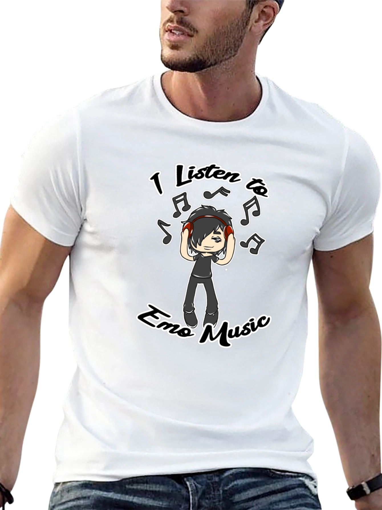 Emo Music Graphic T-Shirt - Black Crew Neck Tee