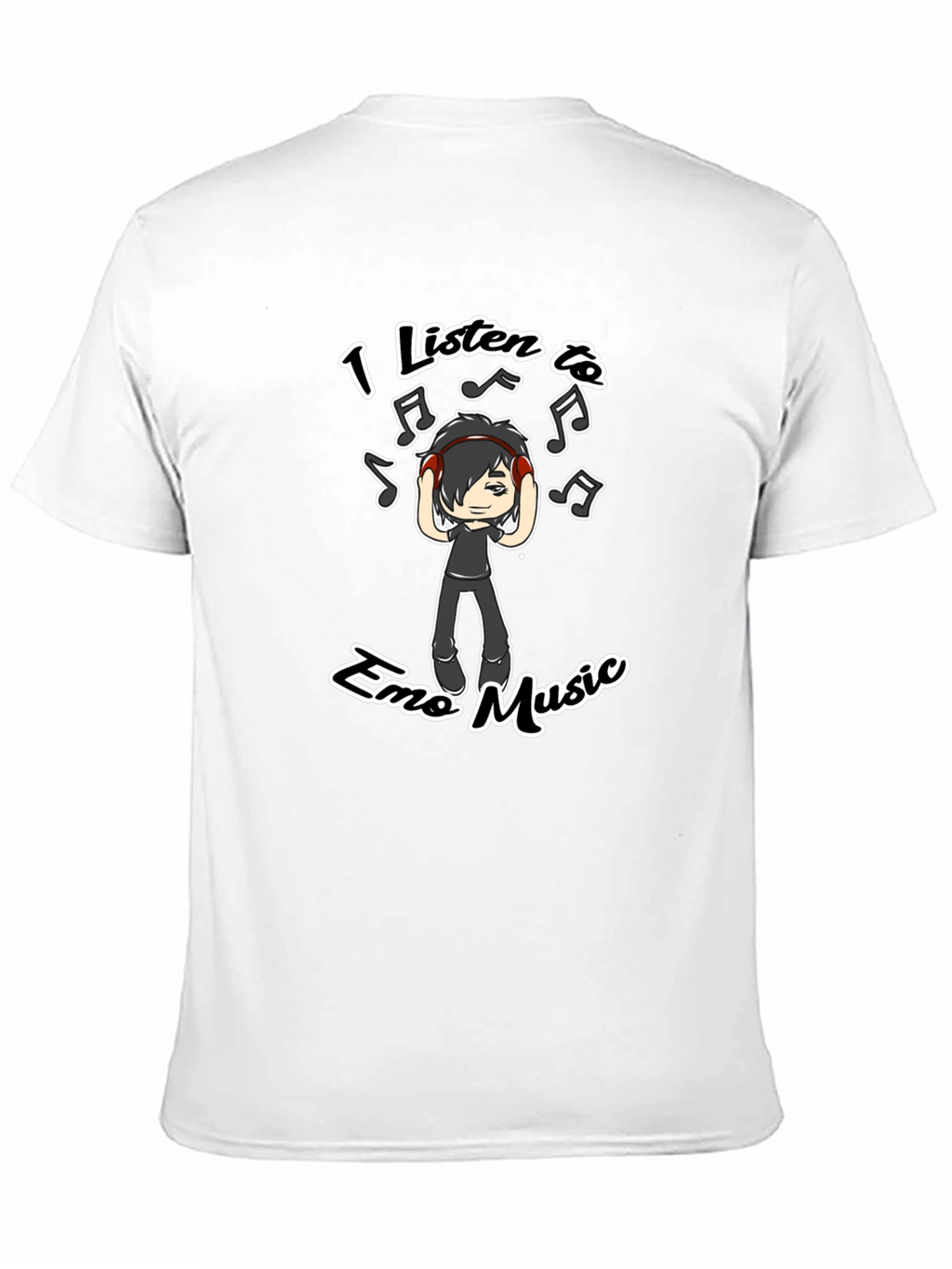 Emo Music Graphic T-Shirt - Black Crew Neck Tee
