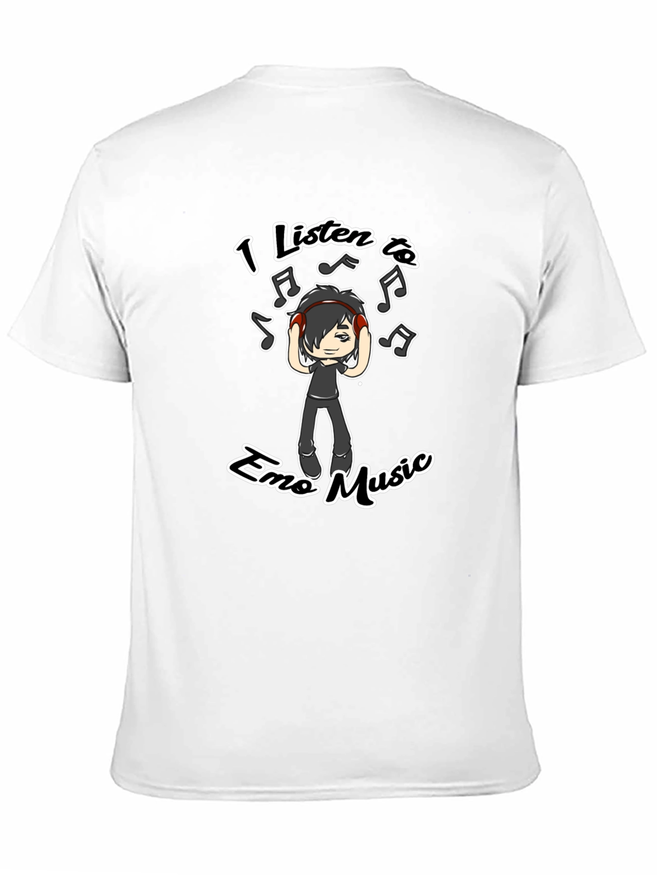Emo Music Graphic T-Shirt - Black Crew Neck Tee