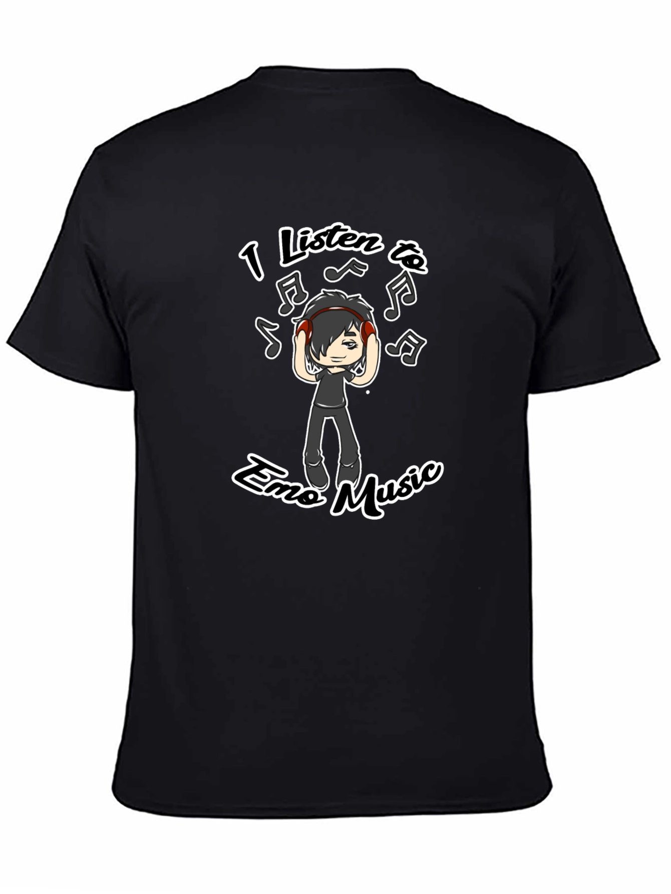 Emo Music Graphic T-Shirt - Black Crew Neck Tee