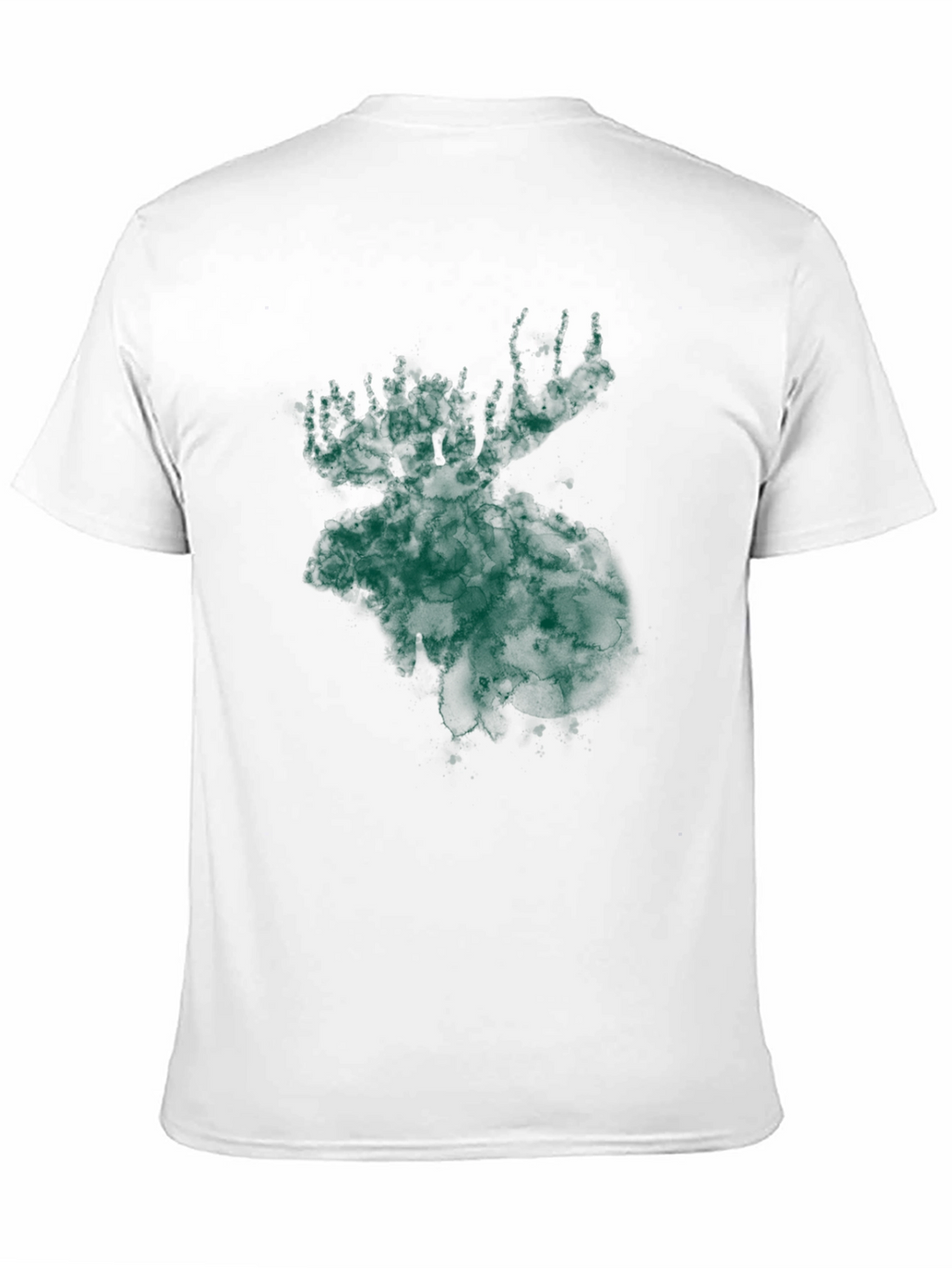 Green Moose Graphic Print Black T-Shirt