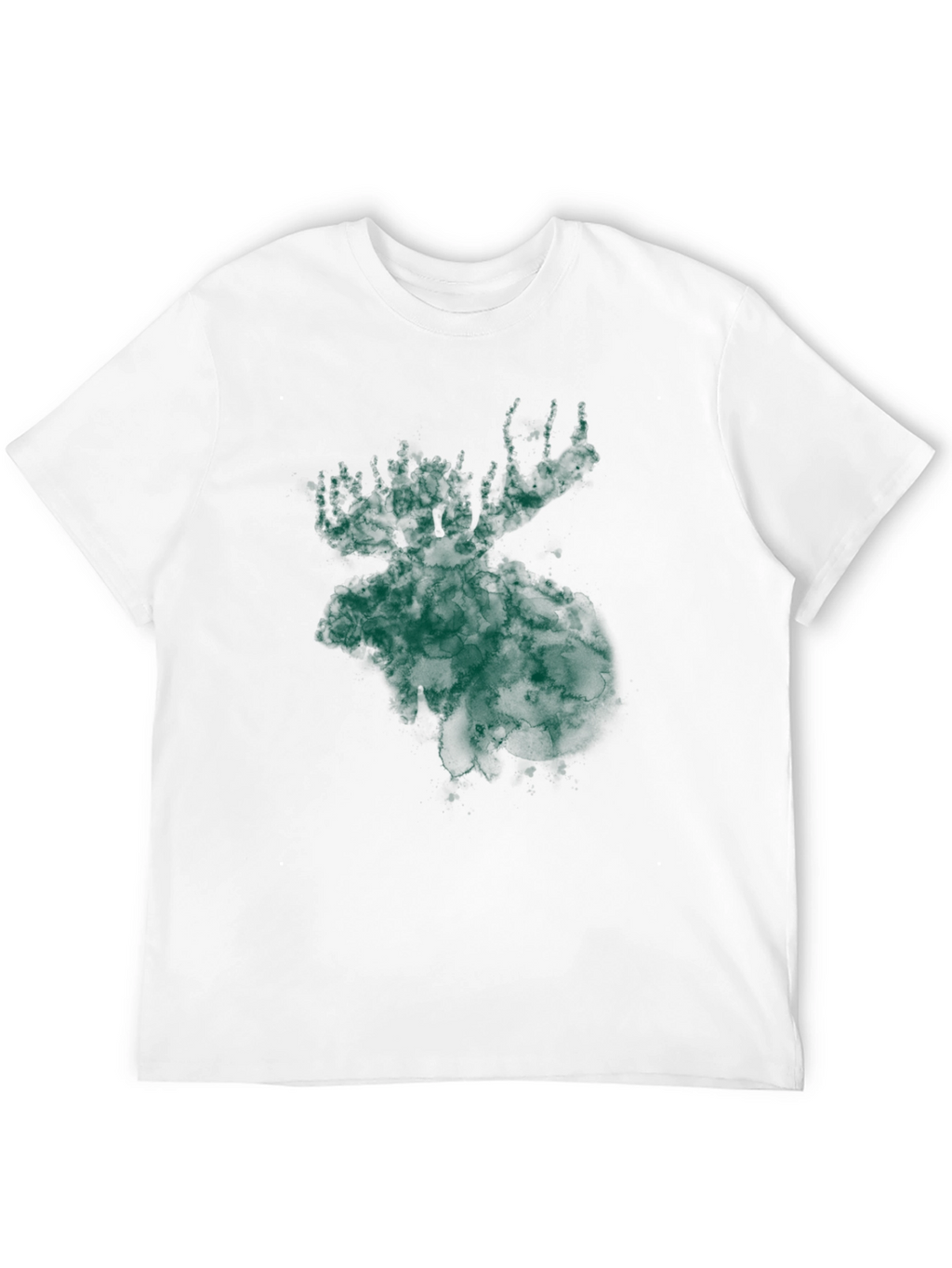 Green Moose Graphic Print Black T-Shirt