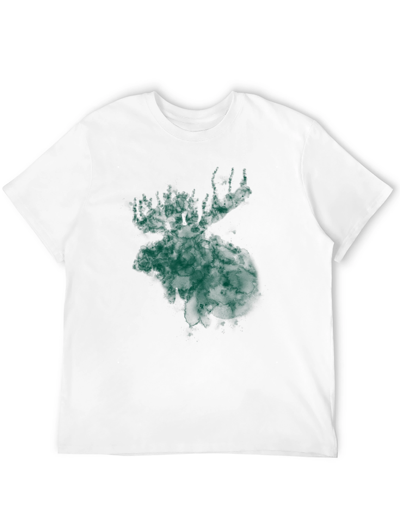 Green Moose Graphic Print Black T-Shirt