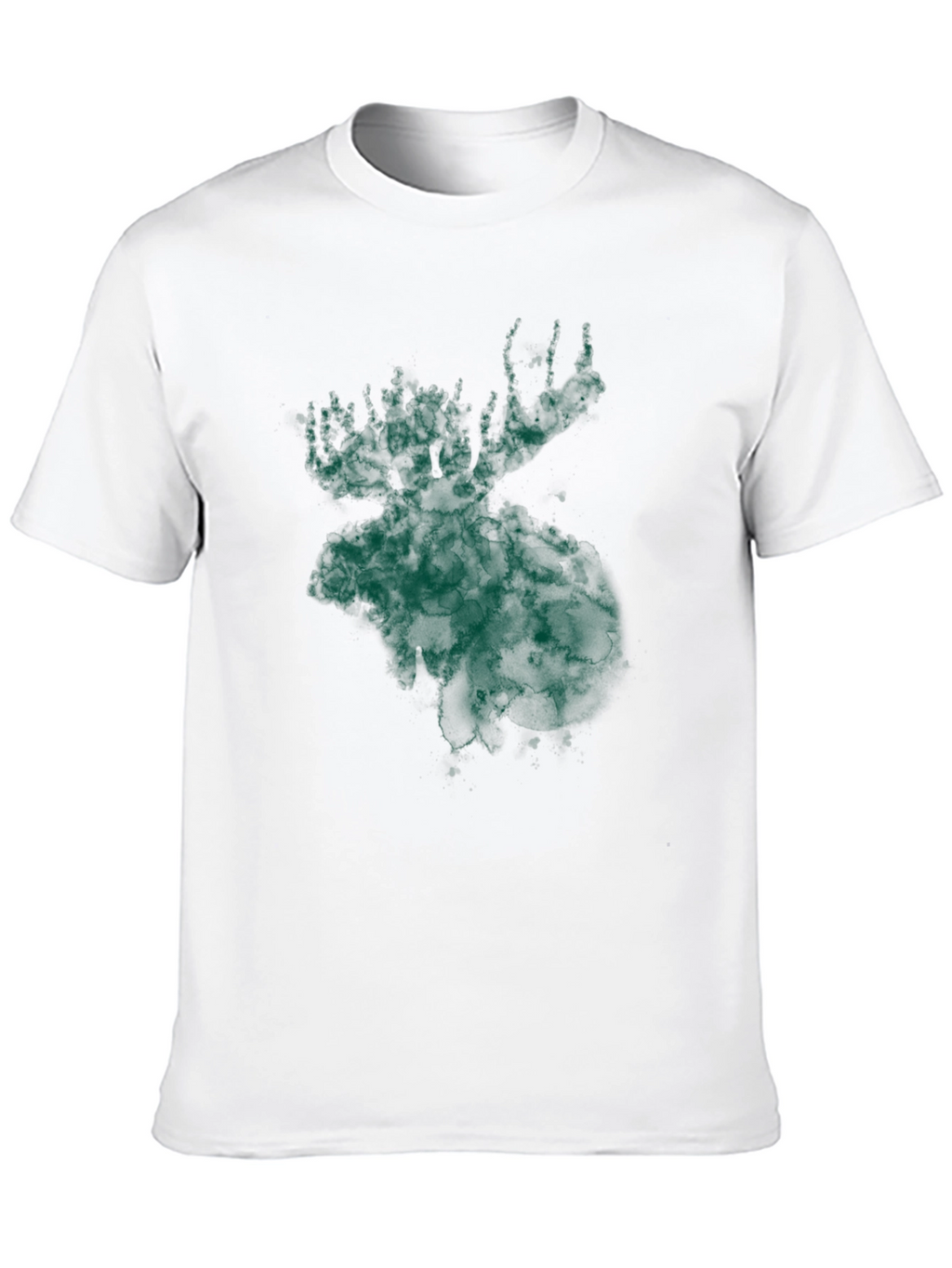 Green Moose Graphic Print Black T-Shirt