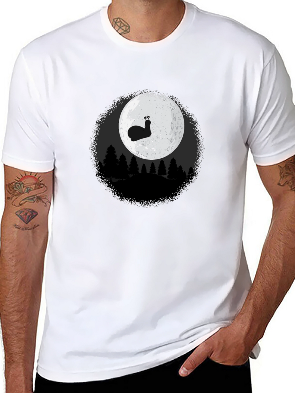 Snail Moon Graphic Tee - Mens Black T-Shirt