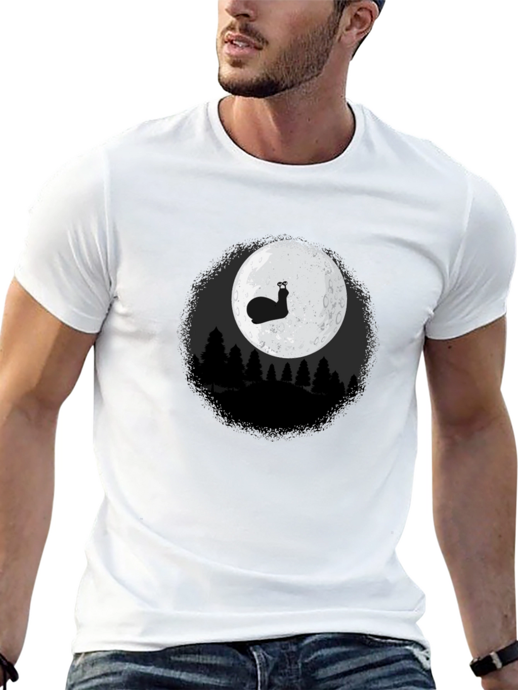 Snail Moon Graphic Tee - Mens Black T-Shirt