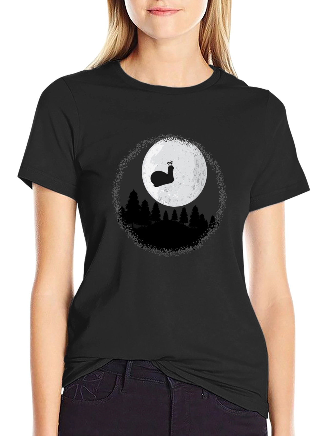 Snail Moon Graphic Tee - Mens Black T-Shirt