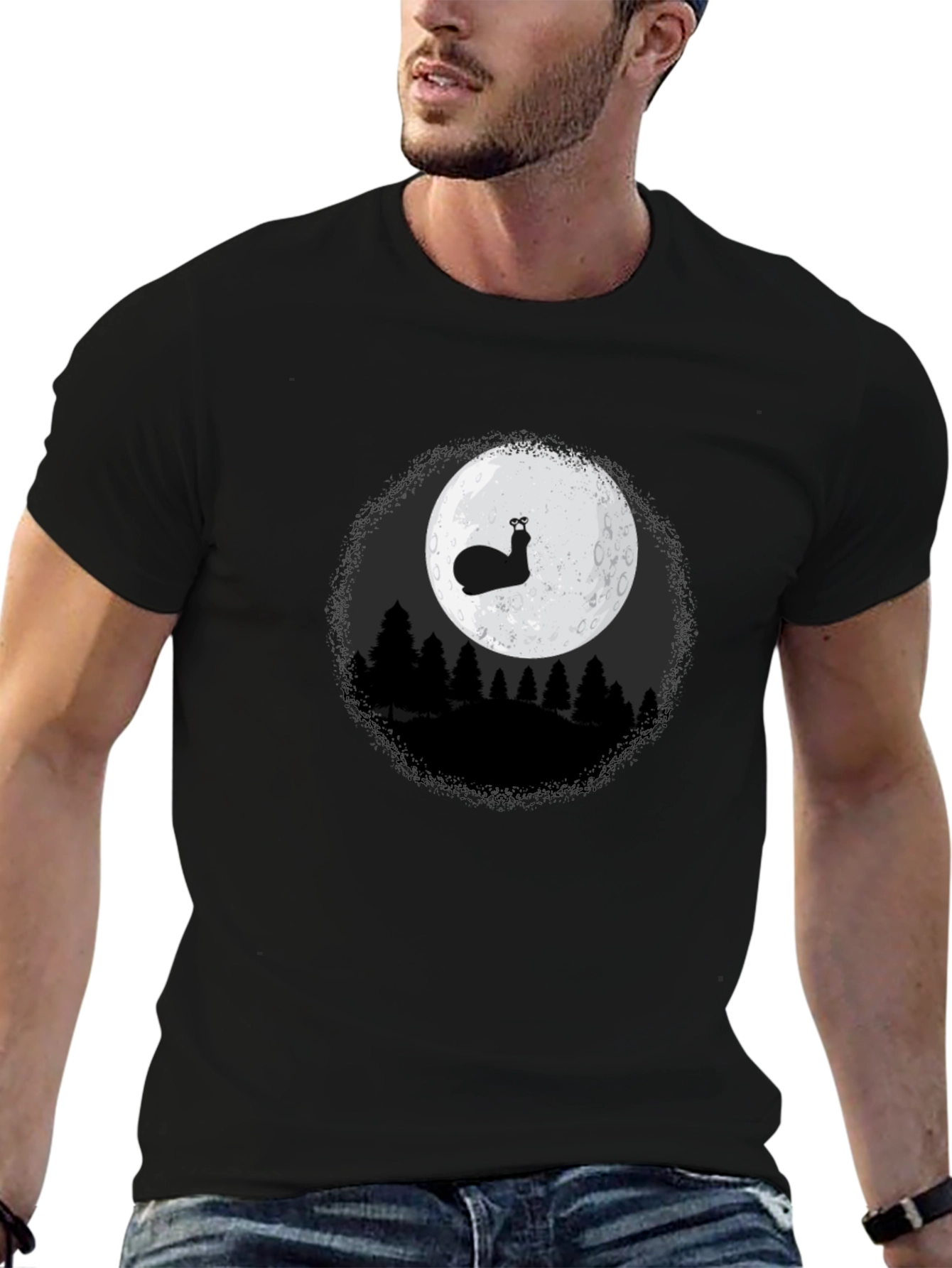 Snail Moon Graphic Tee - Mens Black T-Shirt