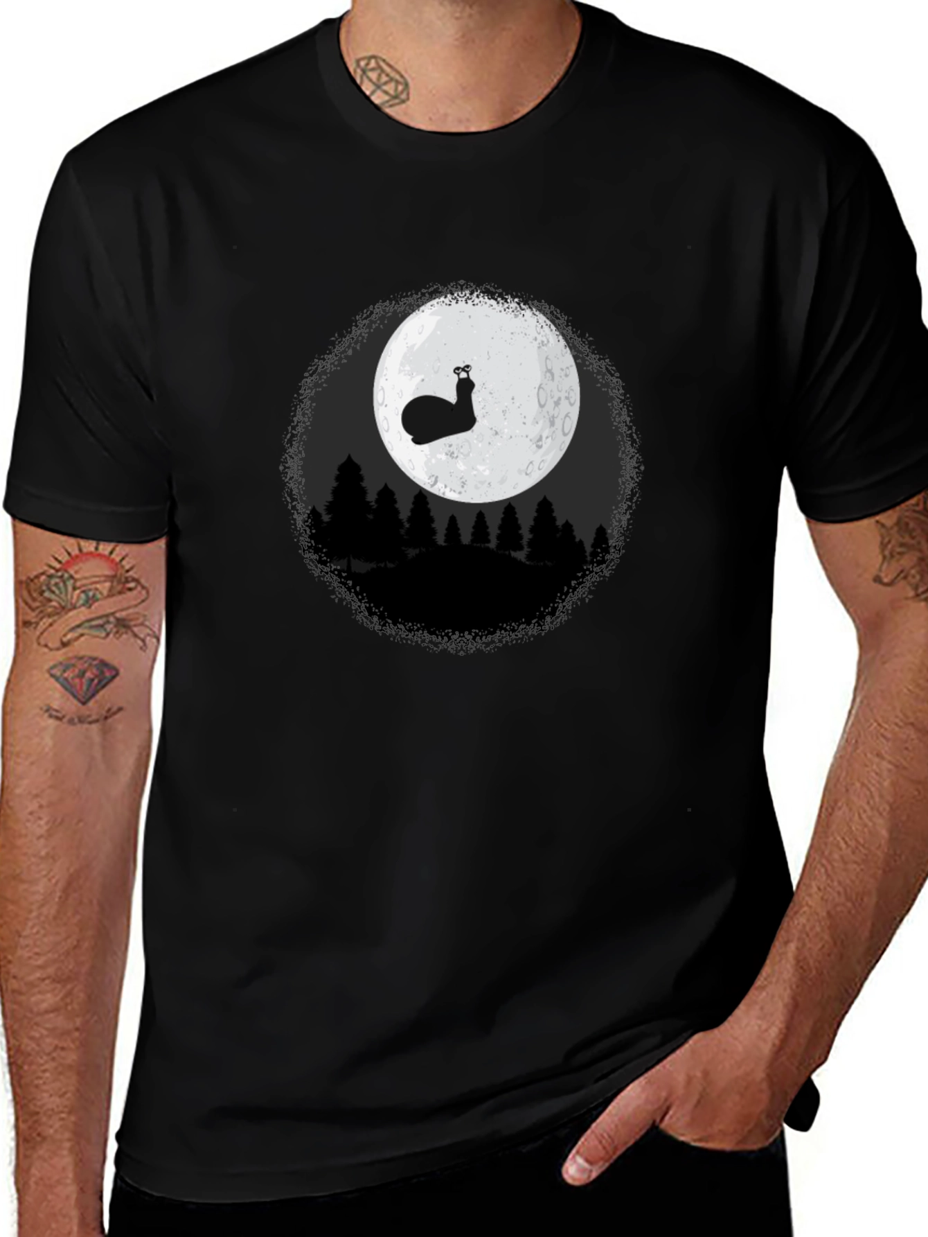 Snail Moon Graphic Tee - Mens Black T-Shirt