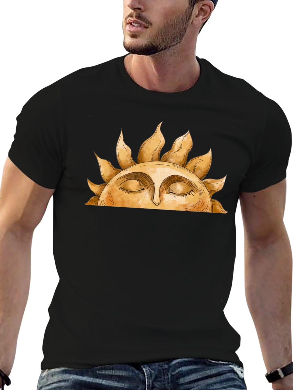 Sun Face Graphic Tee - Relaxed Comfort