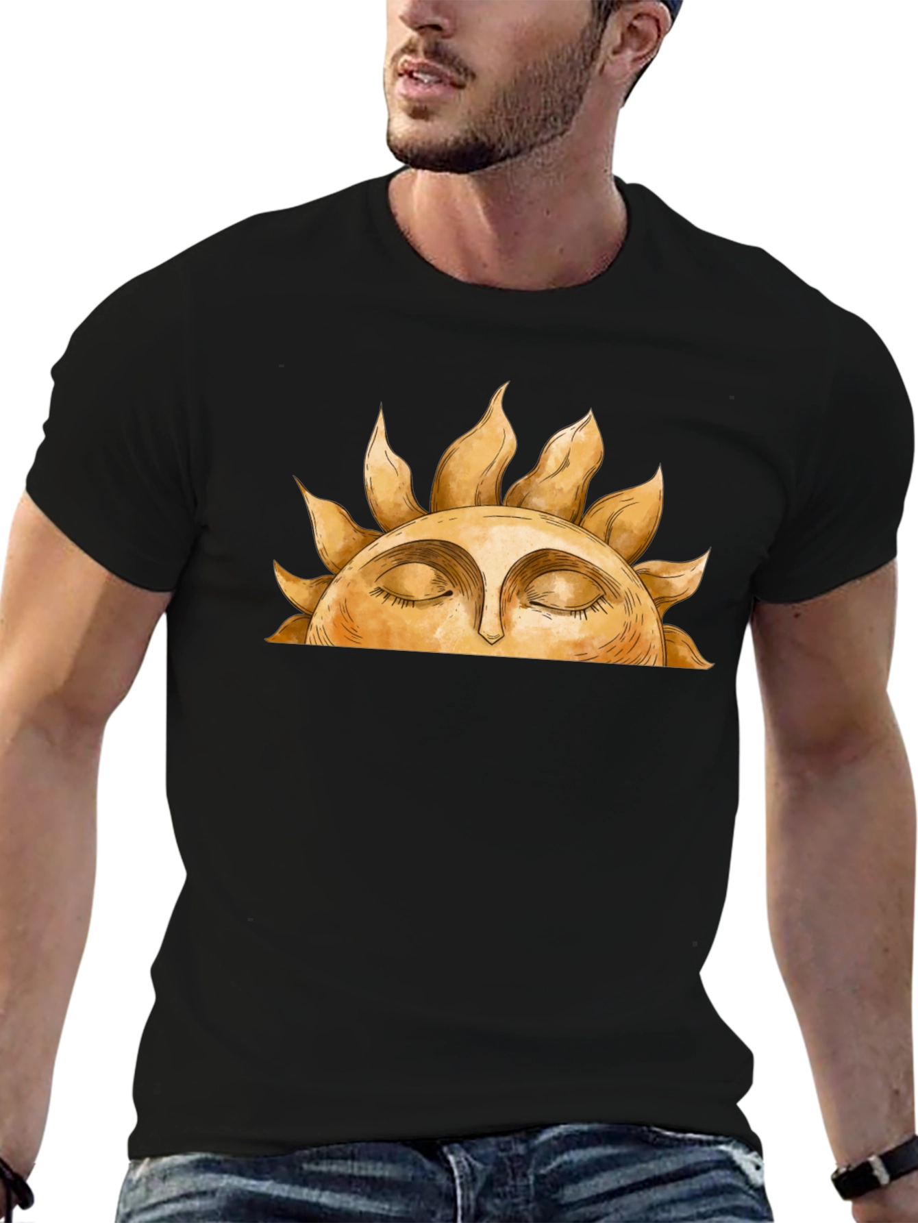 Sun Face Graphic Tee - Relaxed Comfort