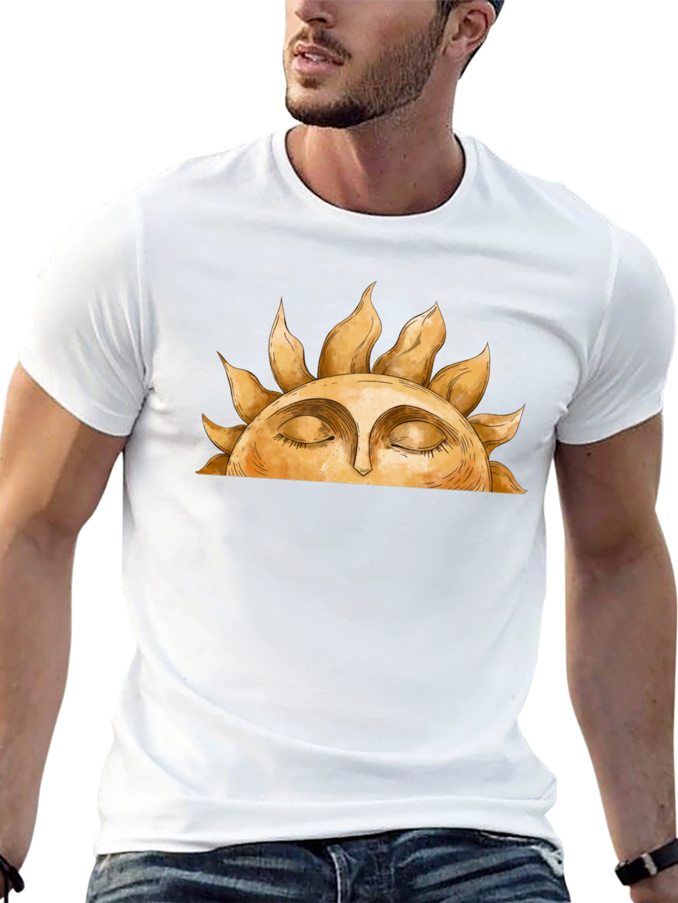Sun Face Graphic Tee - Relaxed Comfort