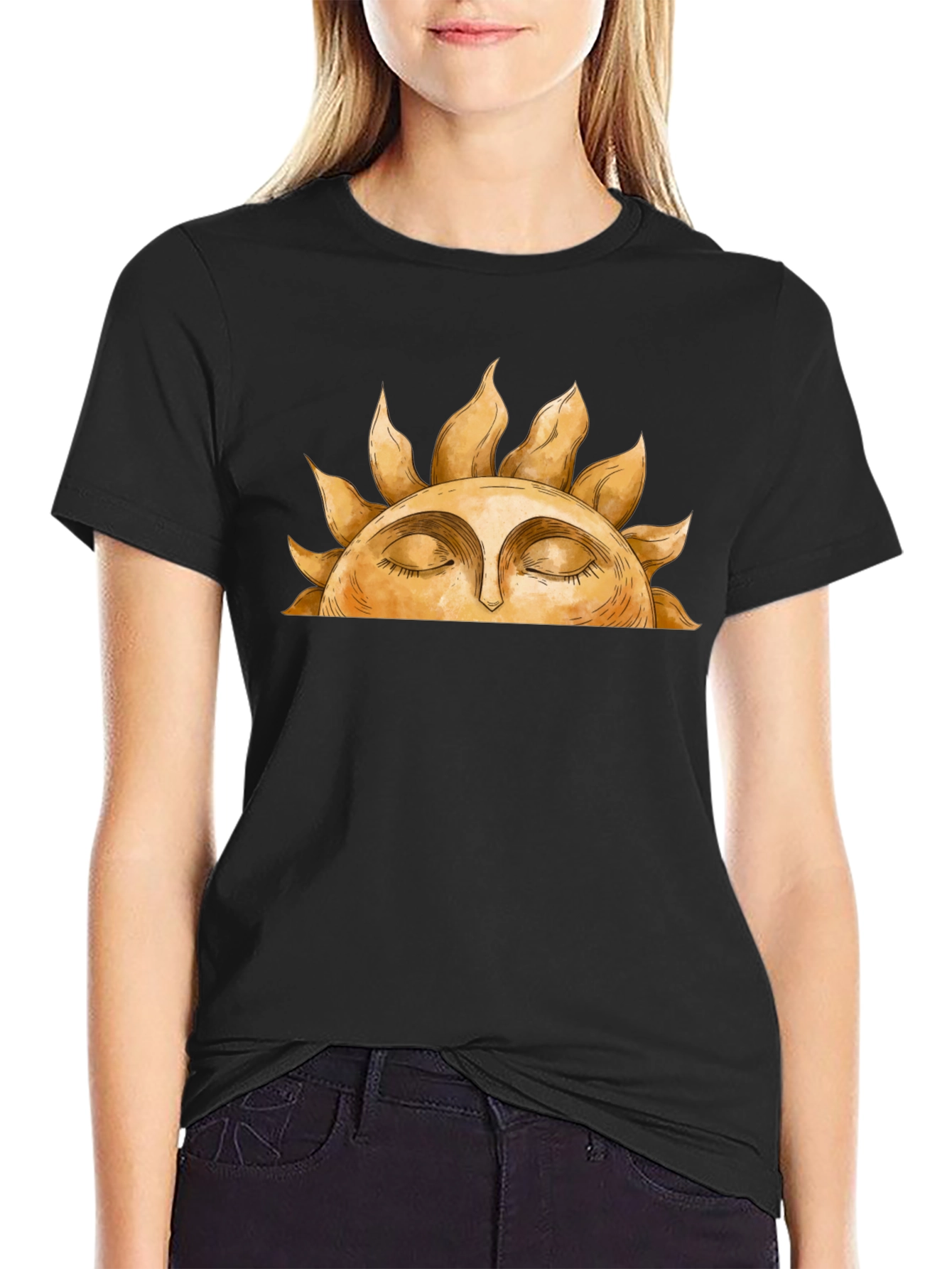 Sun Face Graphic Tee - Relaxed Comfort
