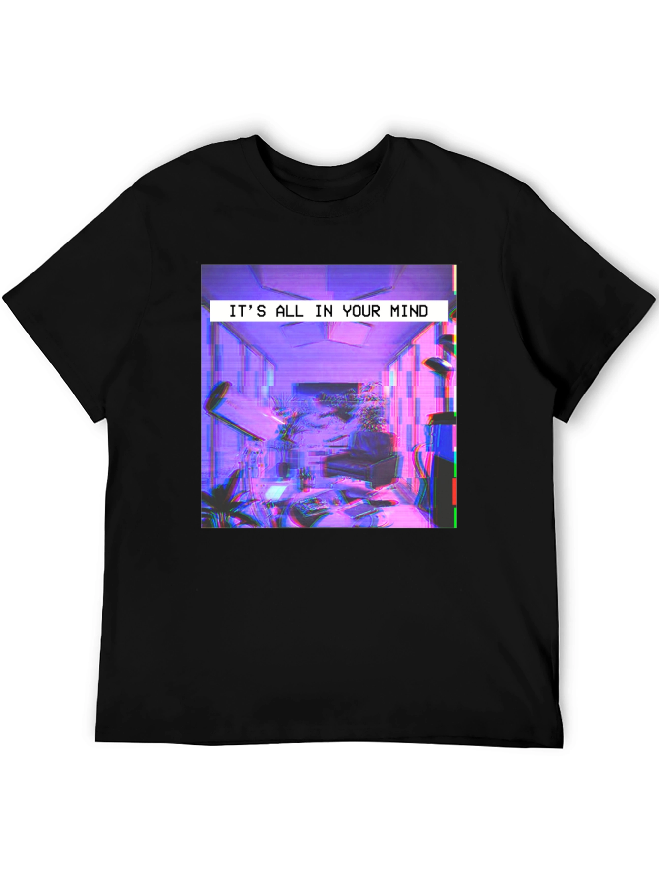 Glitch Art Graphic Tee: Its All In Your Mind T-Shirt