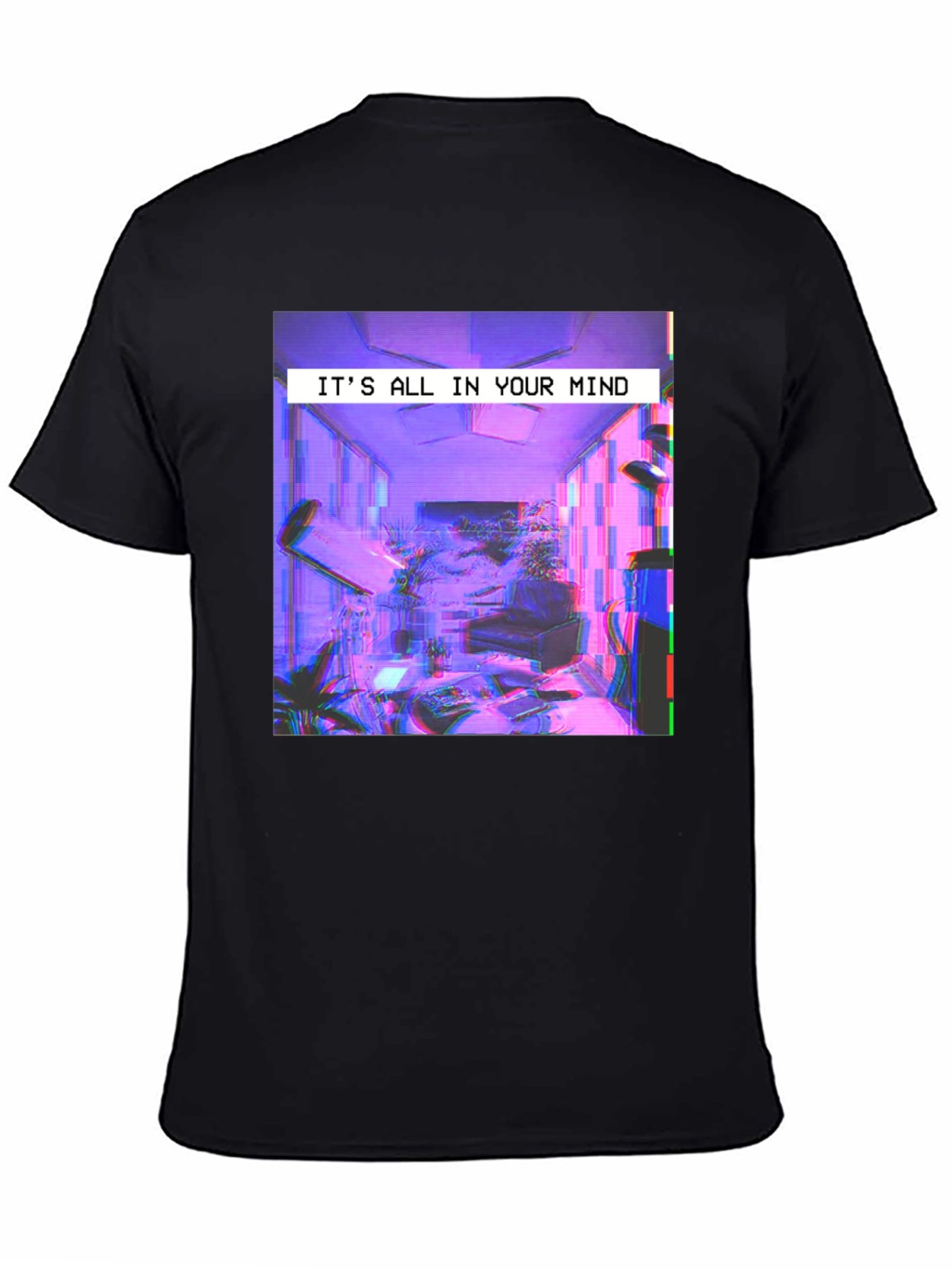 Glitch Art Graphic Tee: Its All In Your Mind T-Shirt