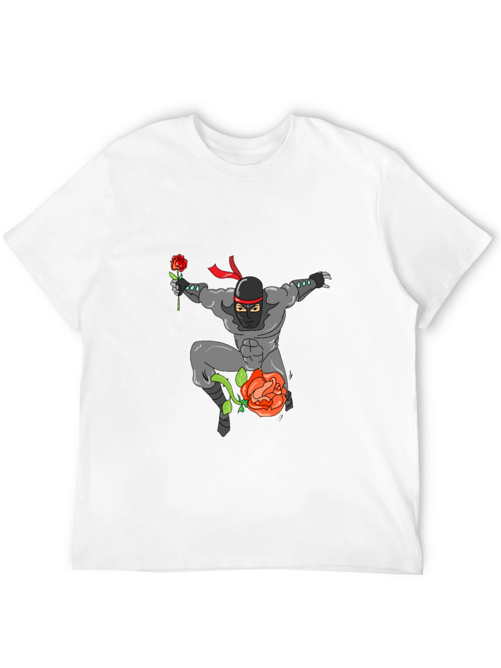 Ninja Rose Graphic T-Shirt - Black Cotton Tee