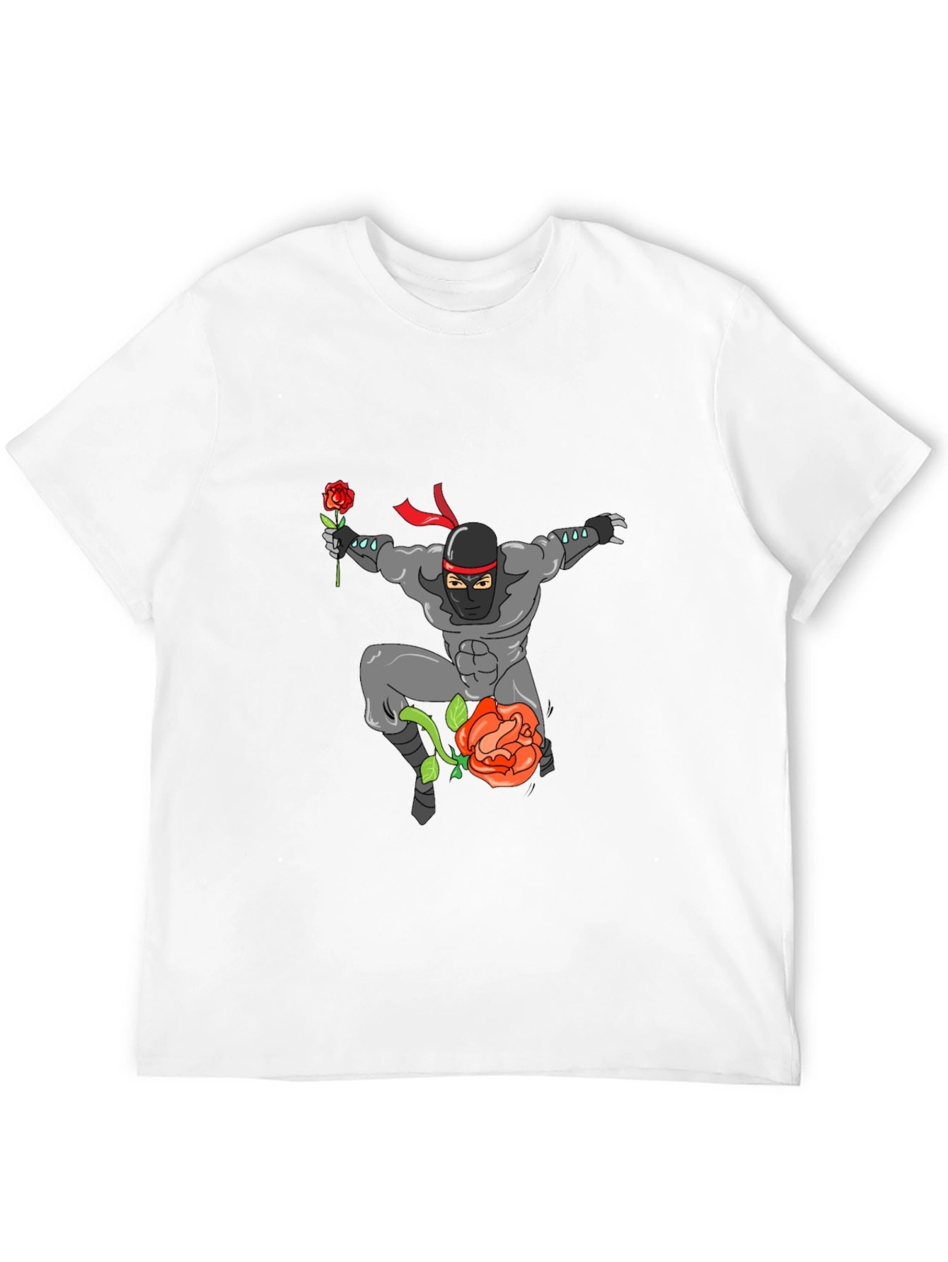 Ninja Rose Graphic T-Shirt - Black Cotton Tee