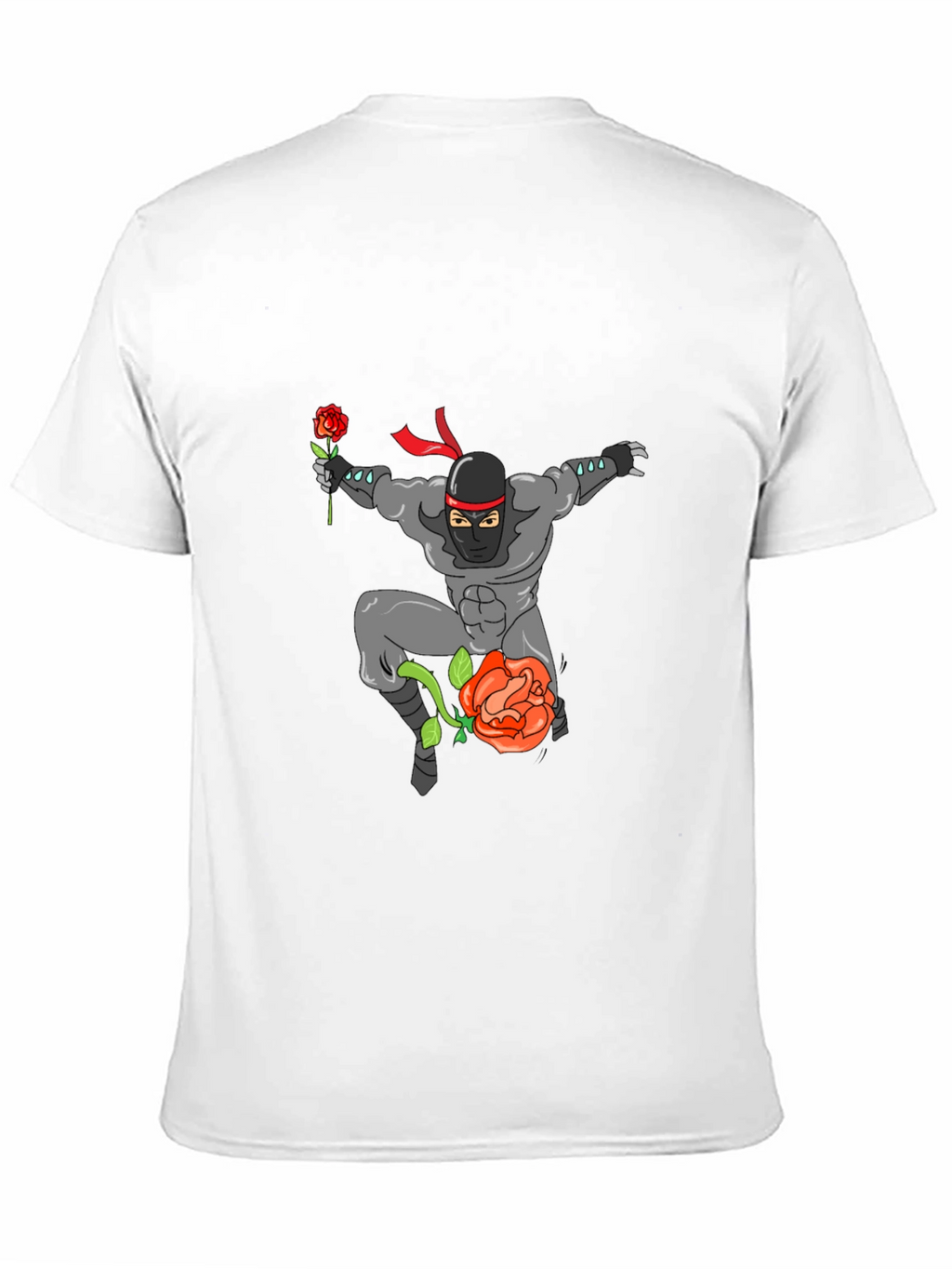 Ninja Rose Graphic T-Shirt - Black Cotton Tee