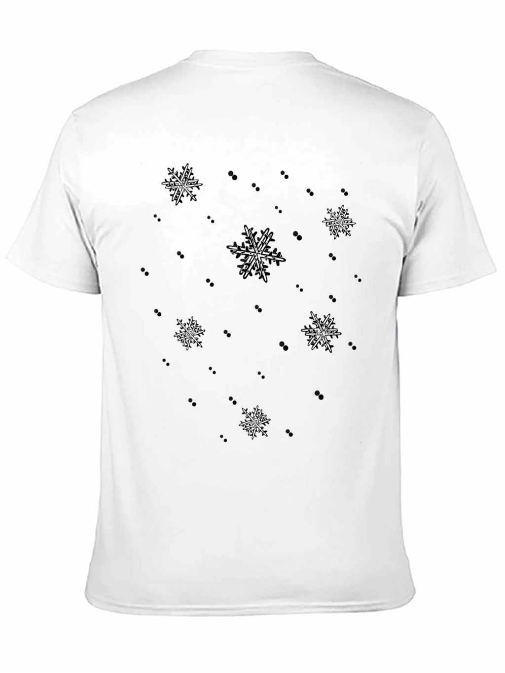 Snowflake Embellished Black T-Shirt