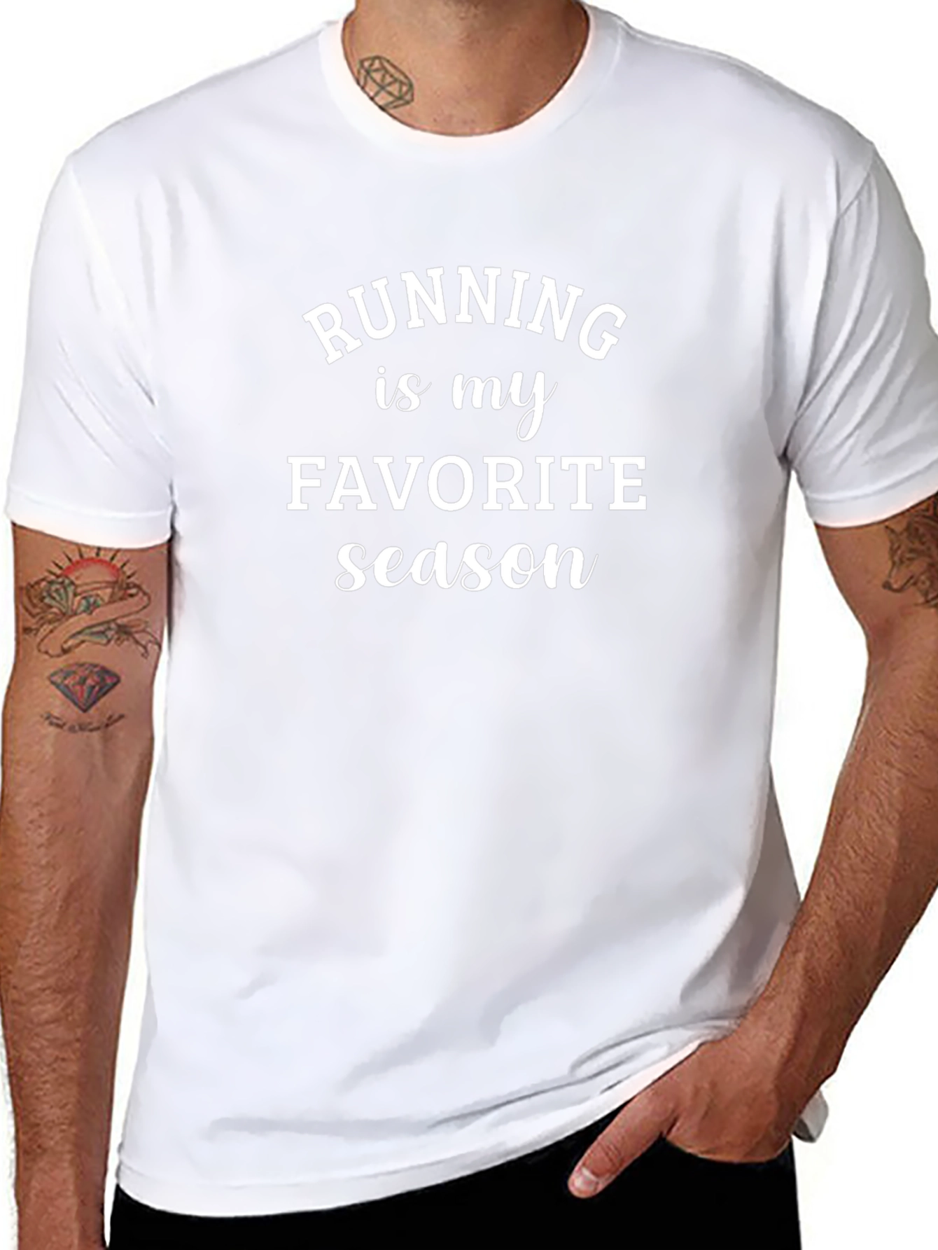 Running is My Favorite Season Black T-Shirt